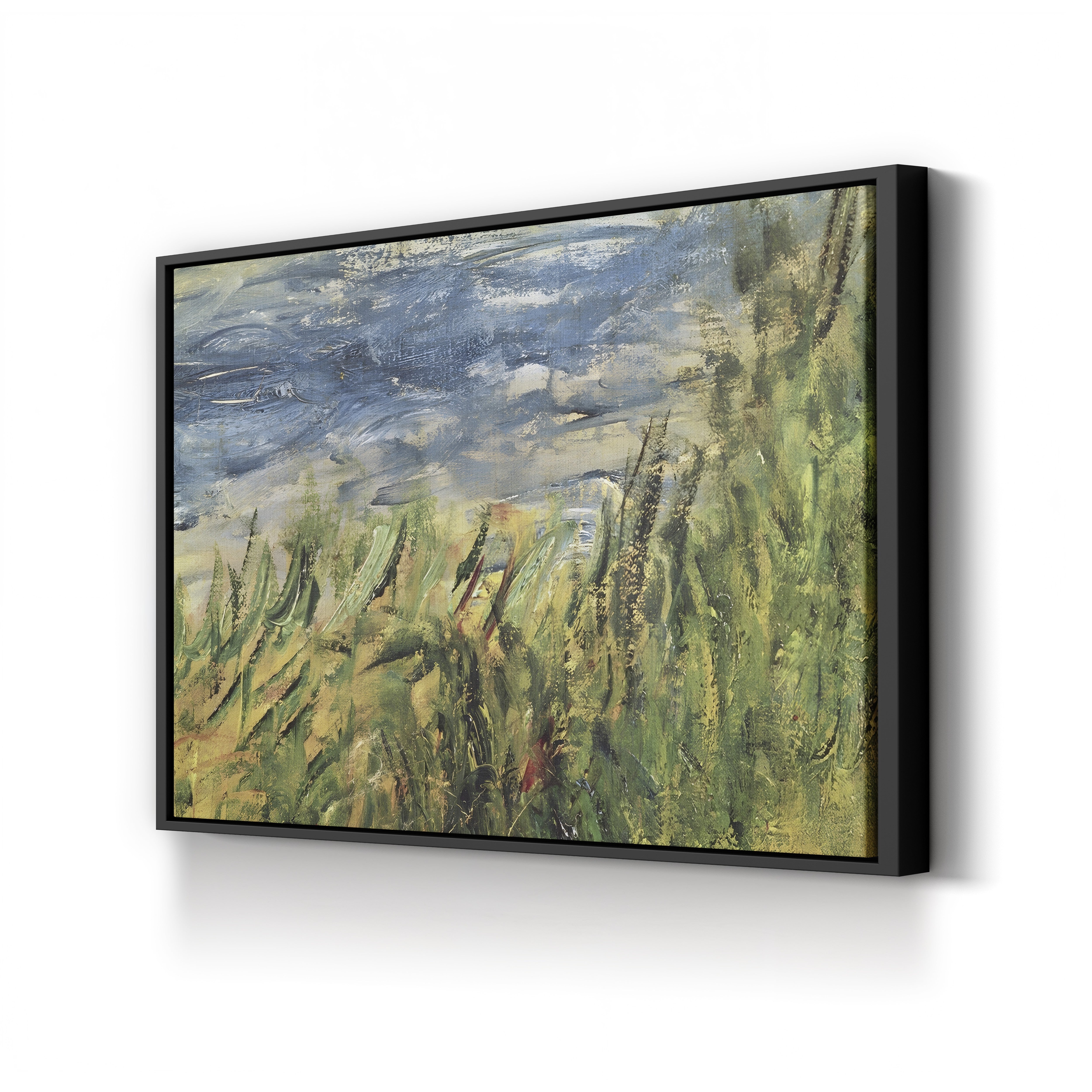 The Banks of the Seine at Champrosay (Detail of the Water and Grass), 1876 – Pierre-Auguste Renoir Wall Art | Impressionist Canvas Print