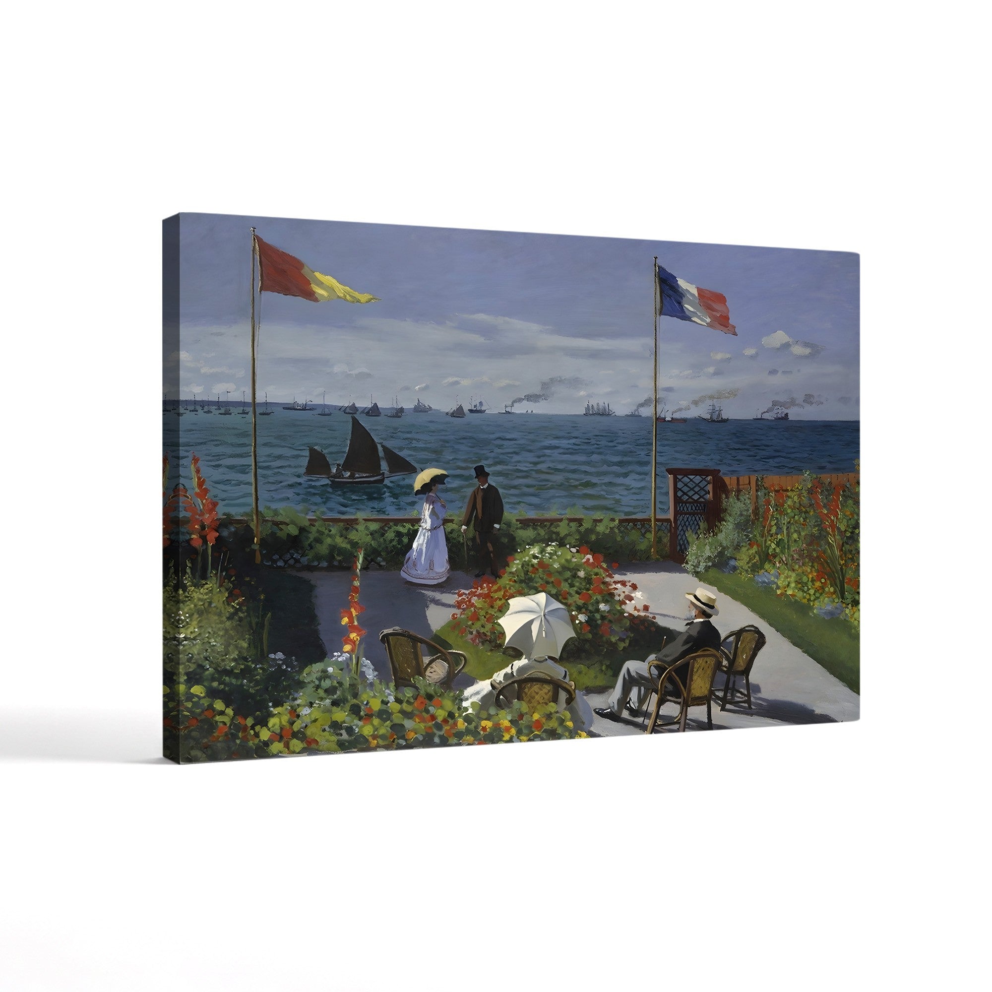 Garden at Sainte-Adresse, 1867 – Claude Monet Wall Art | Impressionist Seaside Garden Canvas Print