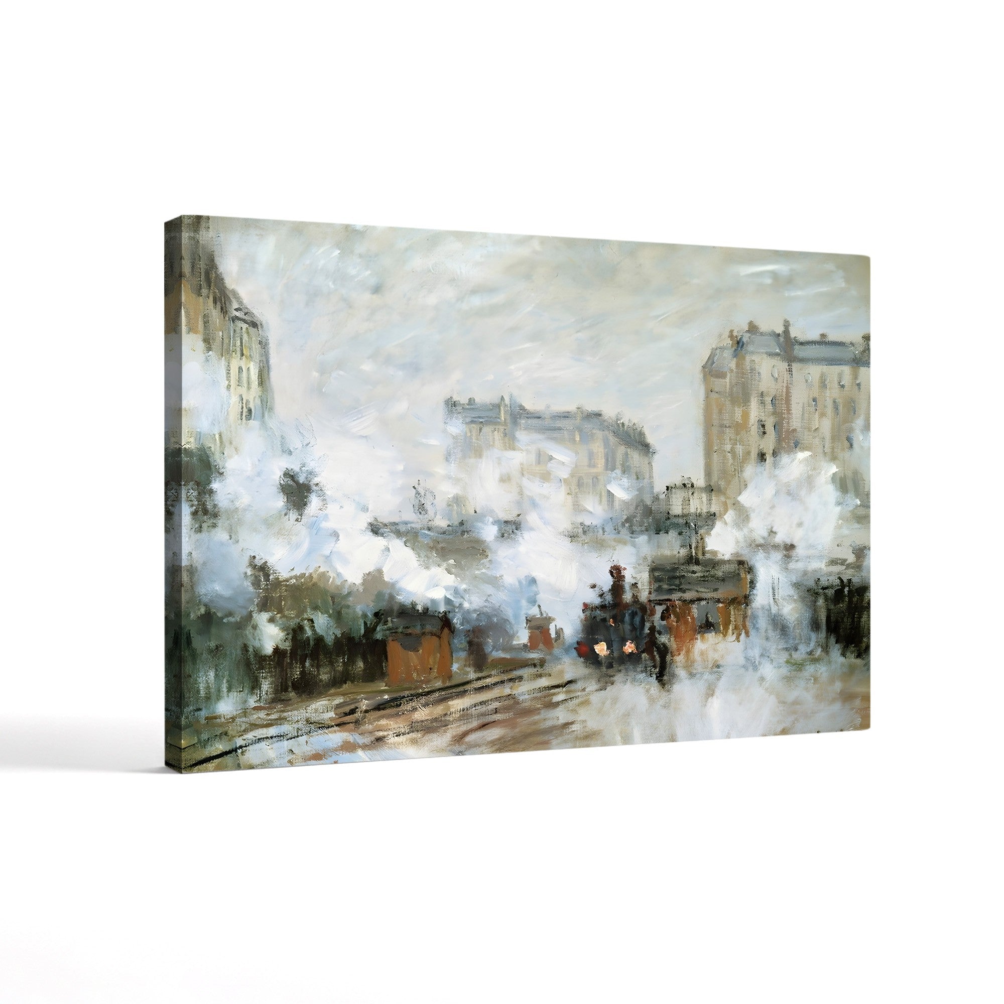 Exterior of the Gare Saint-Lazare, Arrival of a Train, 1877 – Claude Monet Wall Art | Impressionist Railway Print