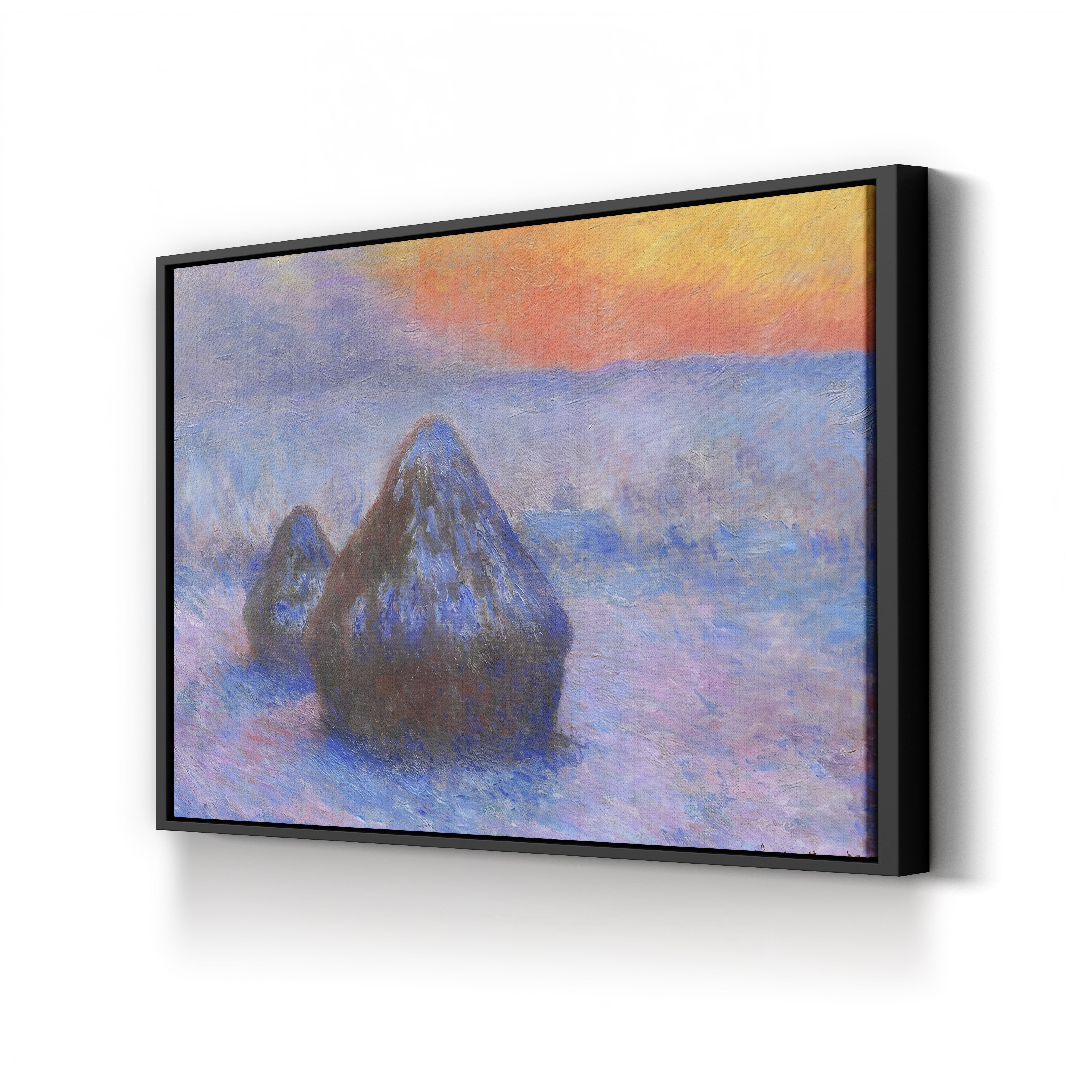 Stacks of Wheat, Sunset, Snow Effect (Meules, Effet de Neige, Soleil Couchant), 1890-91 by Claude Monet