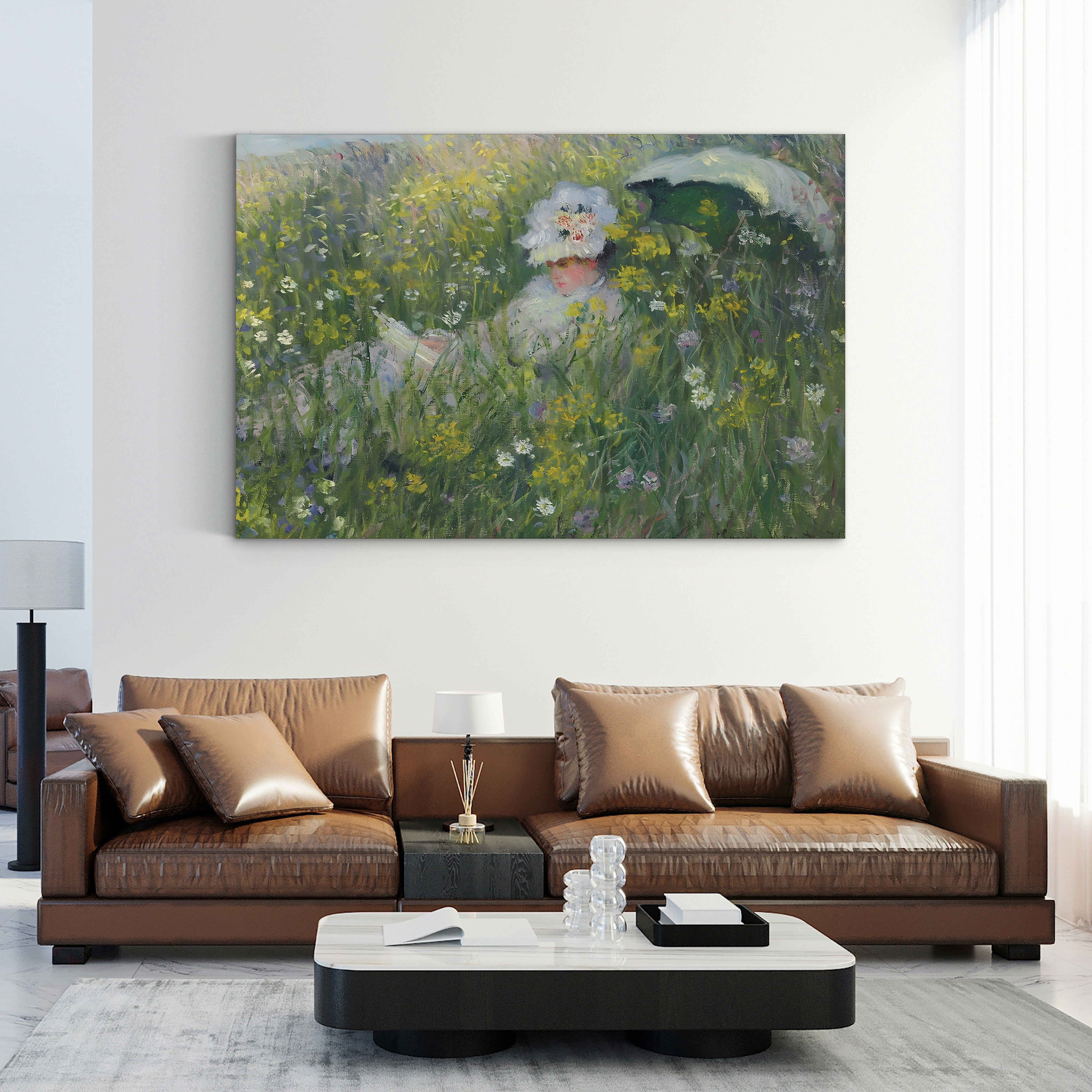 In the Meadow (Dans la Prairie), 1876 – Claude Monet Wall Art | Impressionist Summer Landscape Canvas Print