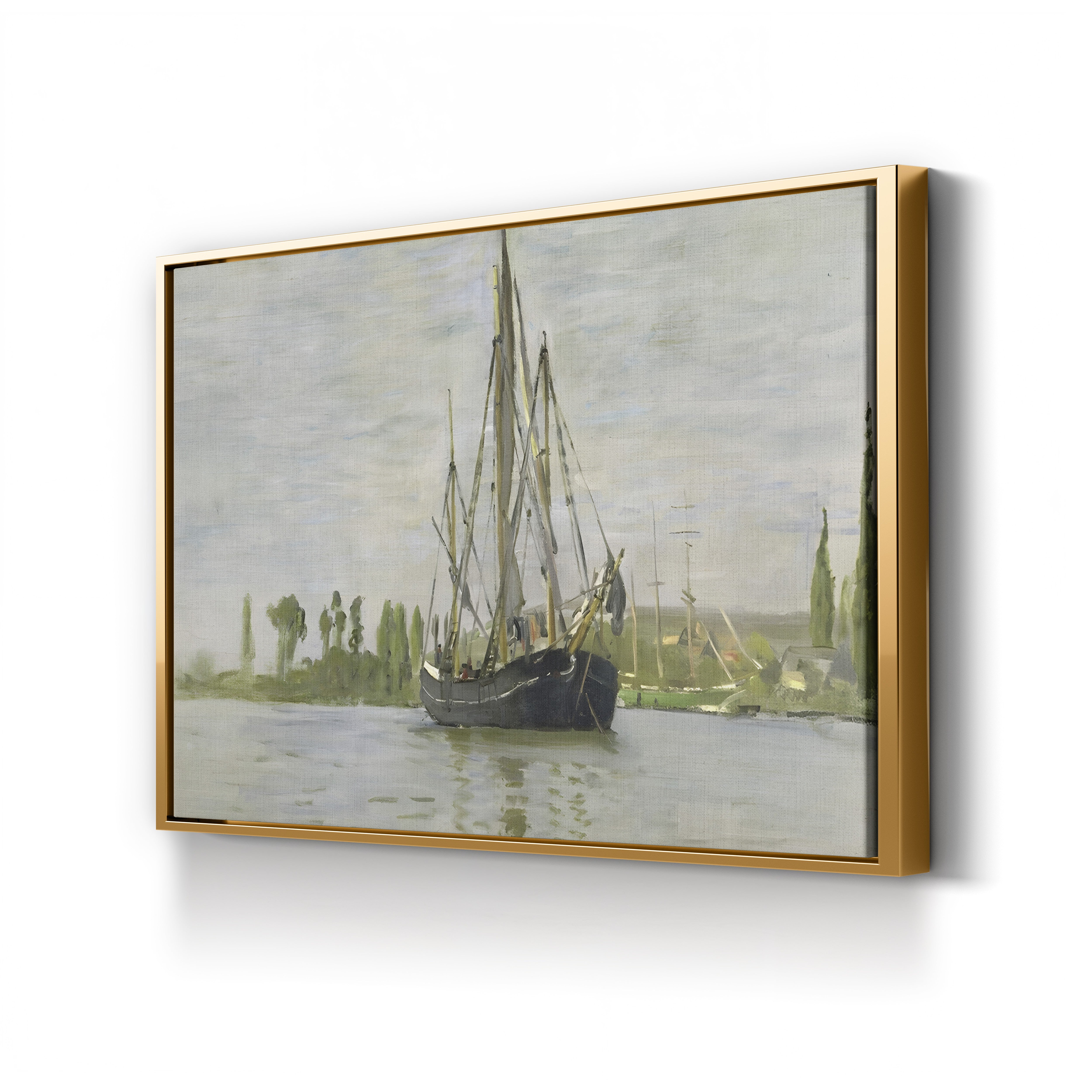 The Chasse-Marée at Anchor (Chasse-marée à l’ancre, près de Rouen), 1872 by Claude Monet