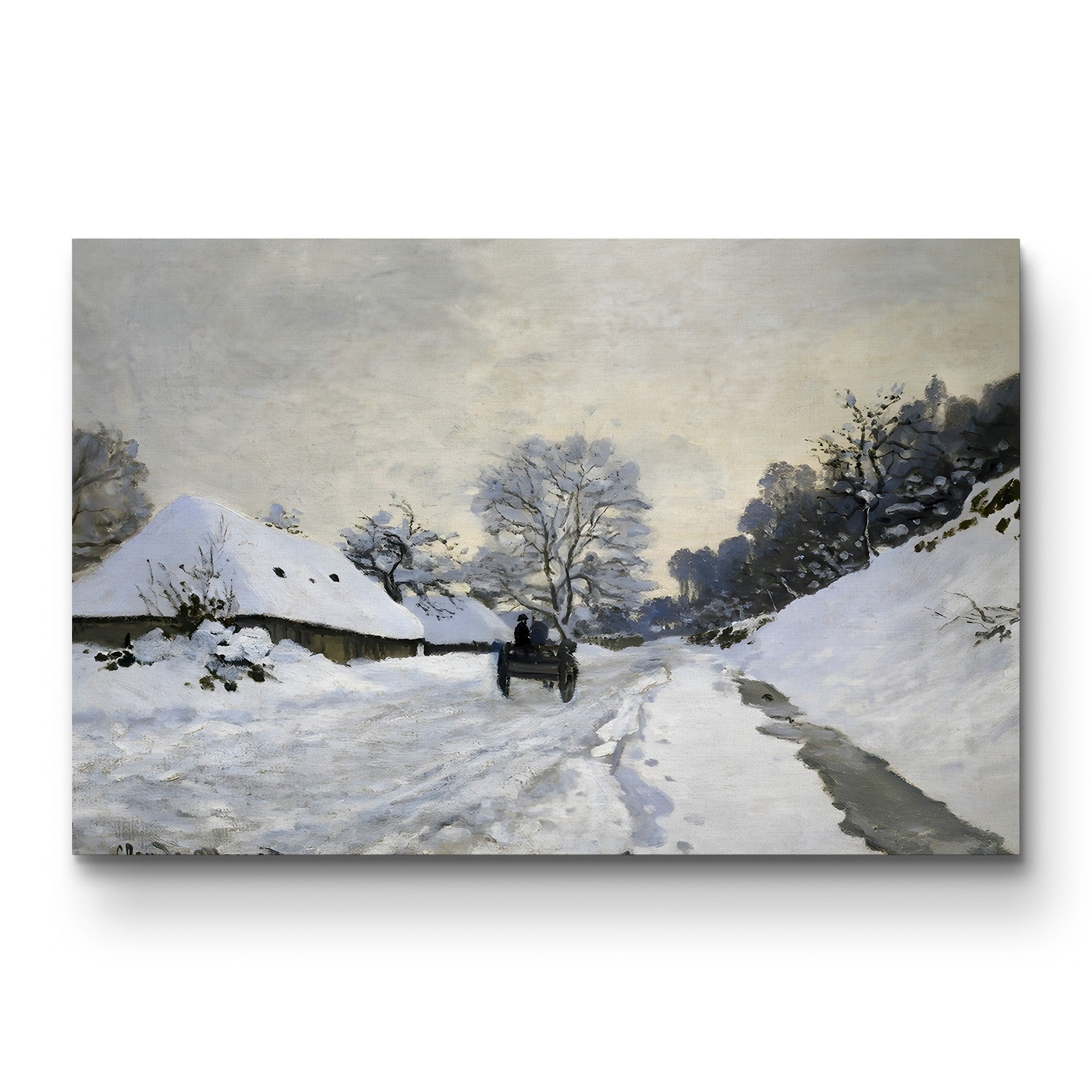The Cart, Snow-Covered Road at Honfleur (La Charrette. Route sous la neige à Honfleur), 1867 by Claude Monet