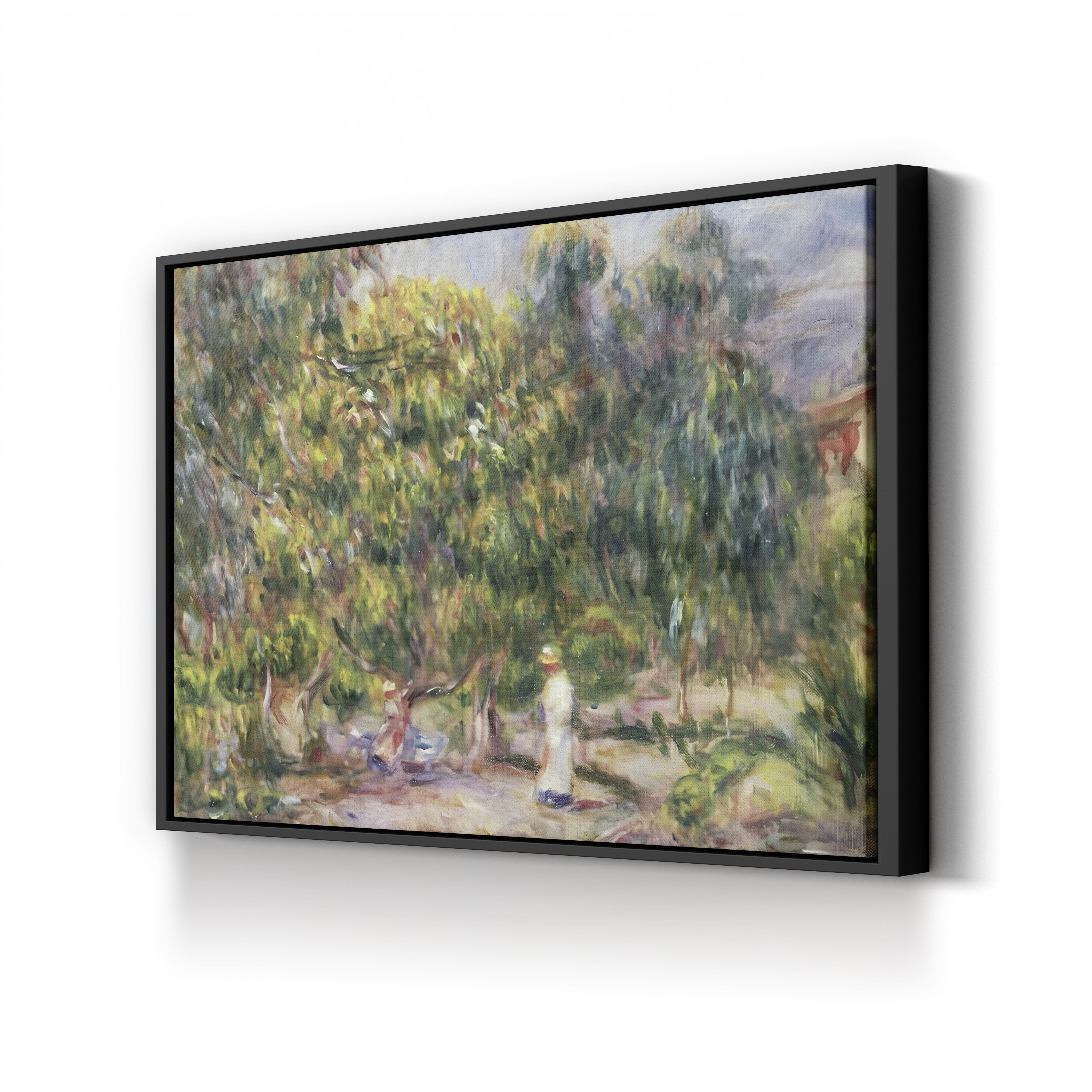 The Woman in White in the Garden of Les Collettes, 1915 – Pierre-Auguste Renoir Wall Art | Impressionist Late Canvas Print