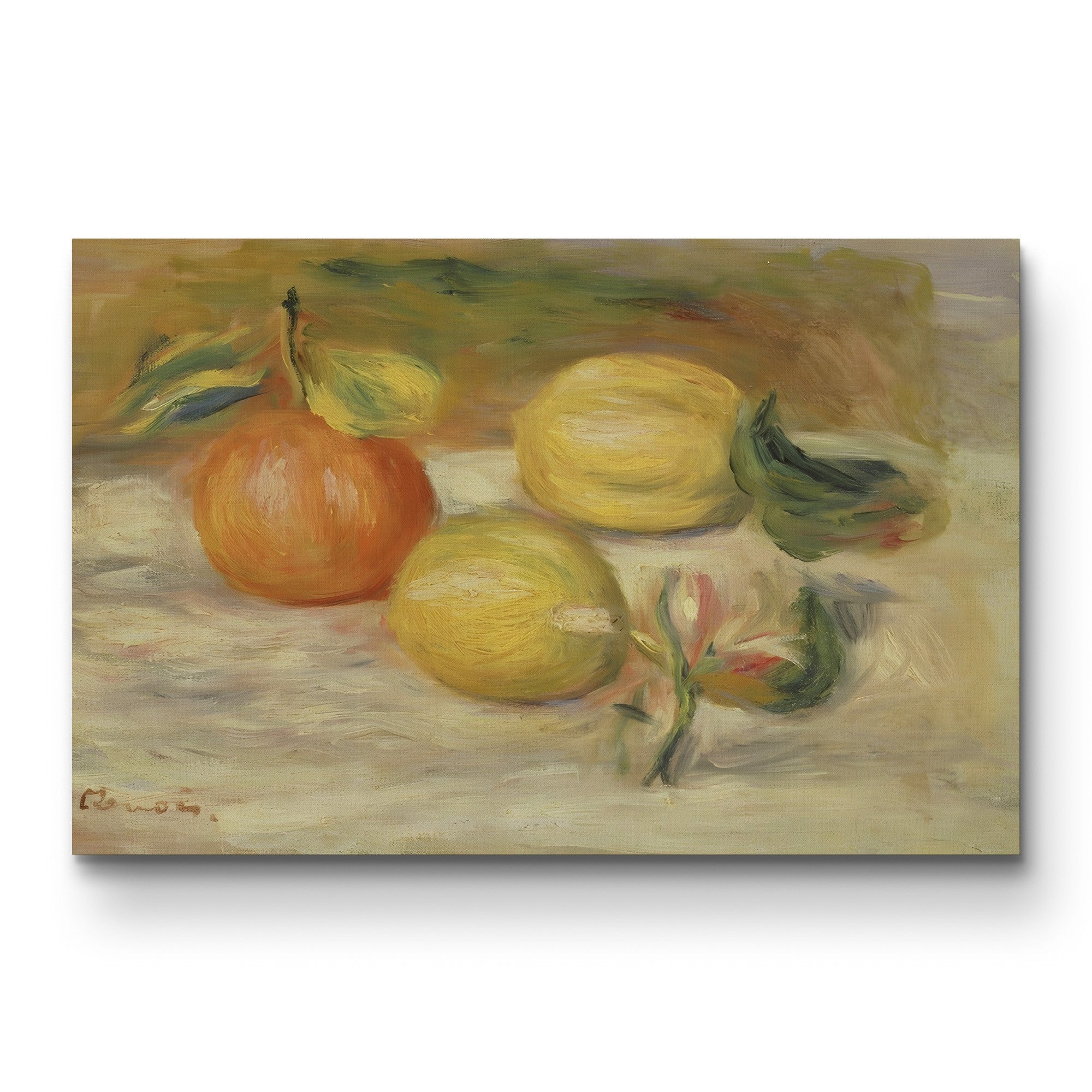 Apples and Two Lemons – Pierre-Auguste Renoir Wall Art | Impressionist Still Life Canvas Print