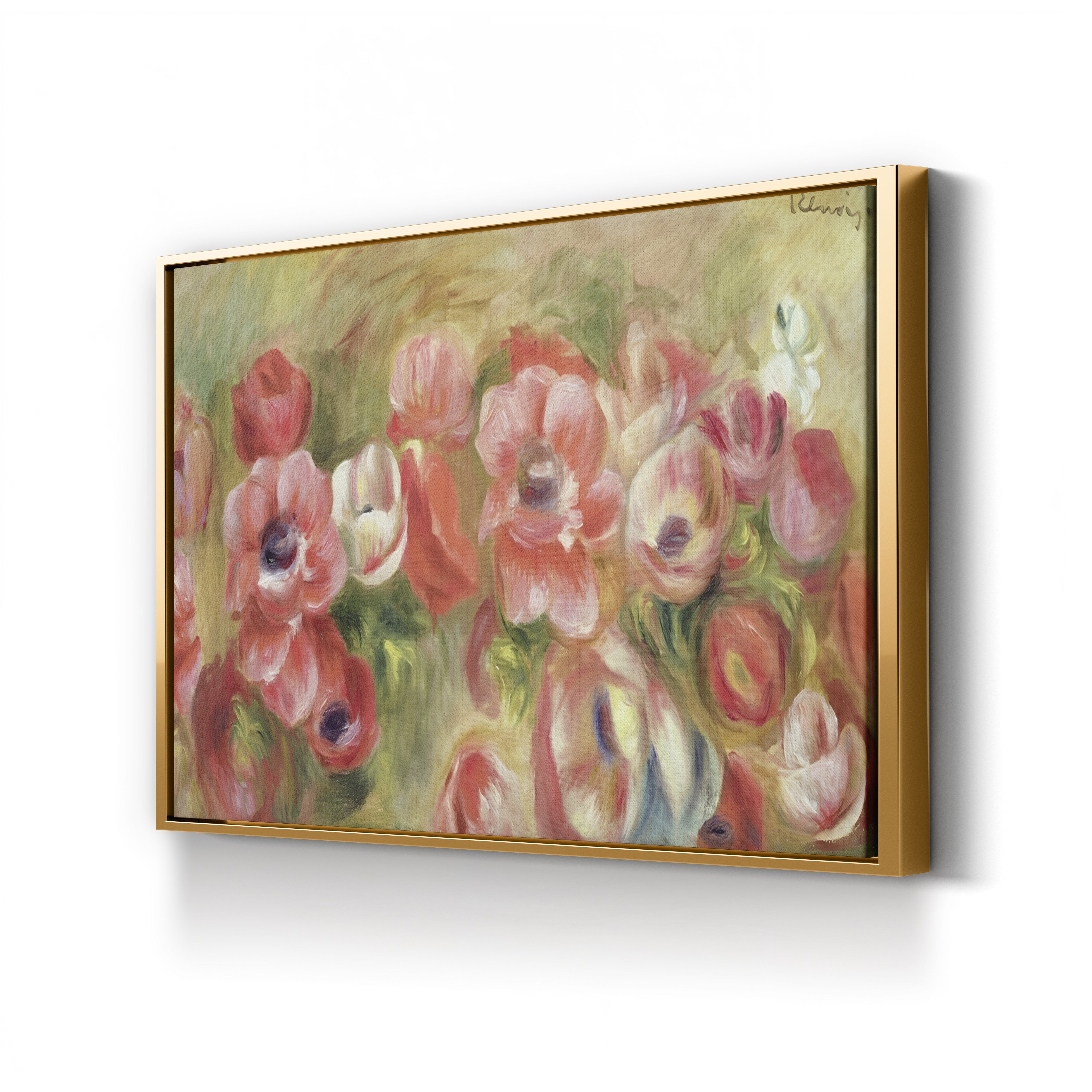 Anemones, 1890 – Pierre-Auguste Renoir Wall Art | Impressionist Floral Still Life Canvas Print