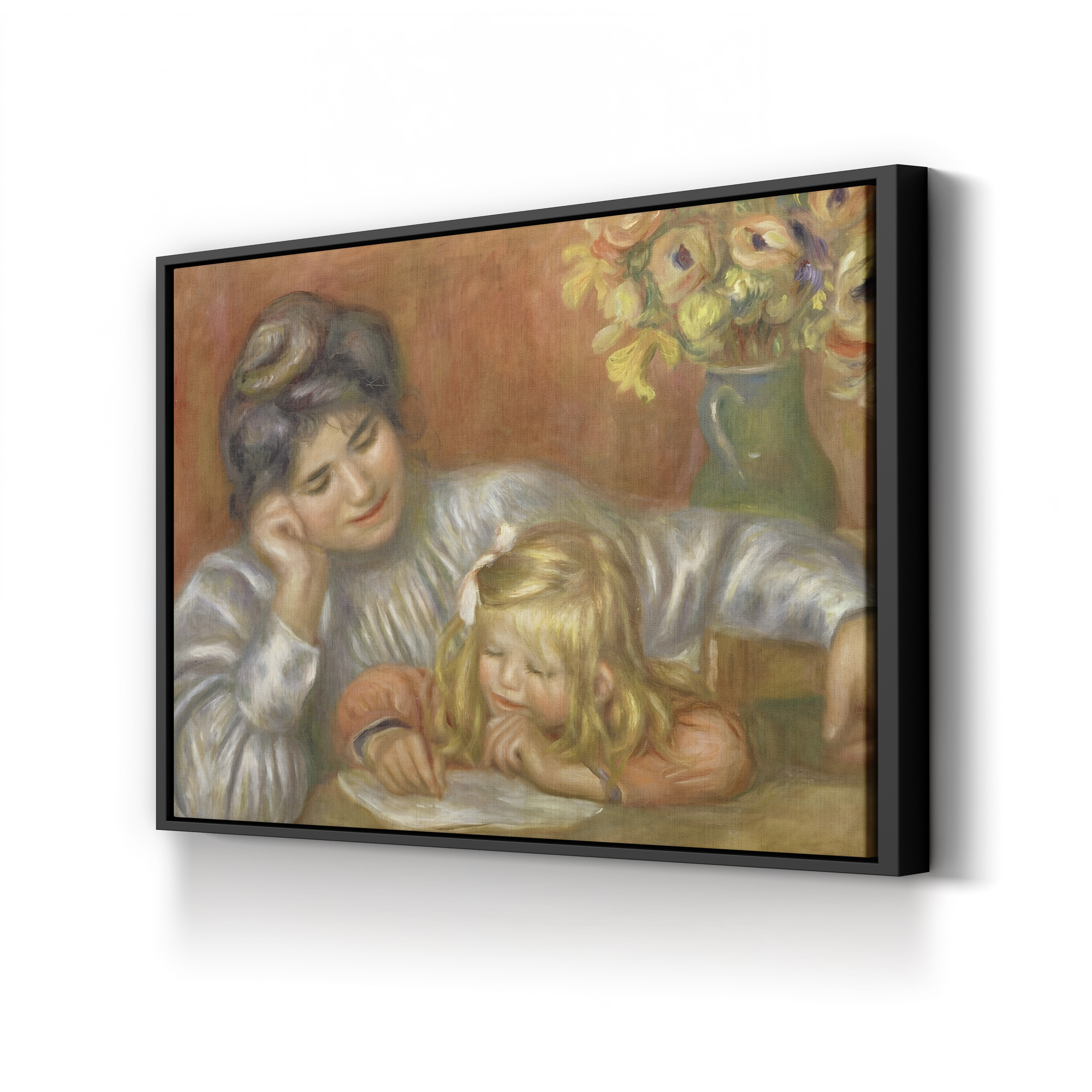 The Writing Lesson, Gabrielle and Claude, 1905 – Pierre-Auguste Renoir Wall Art | Impressionist Family Canvas Print