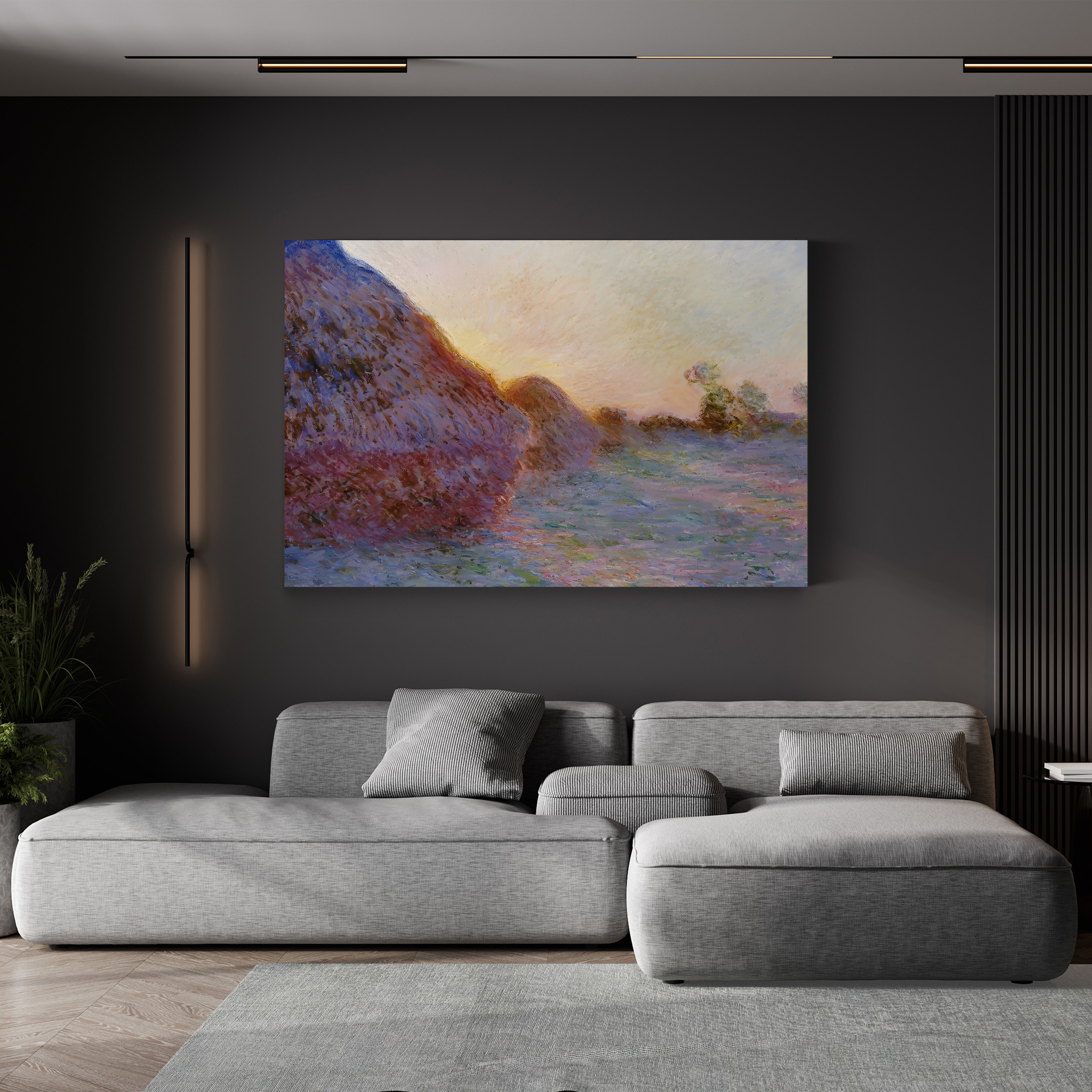 Haystacks – Claude Monet Wall Art | Impressionist Rural Landscape Canvas Print
