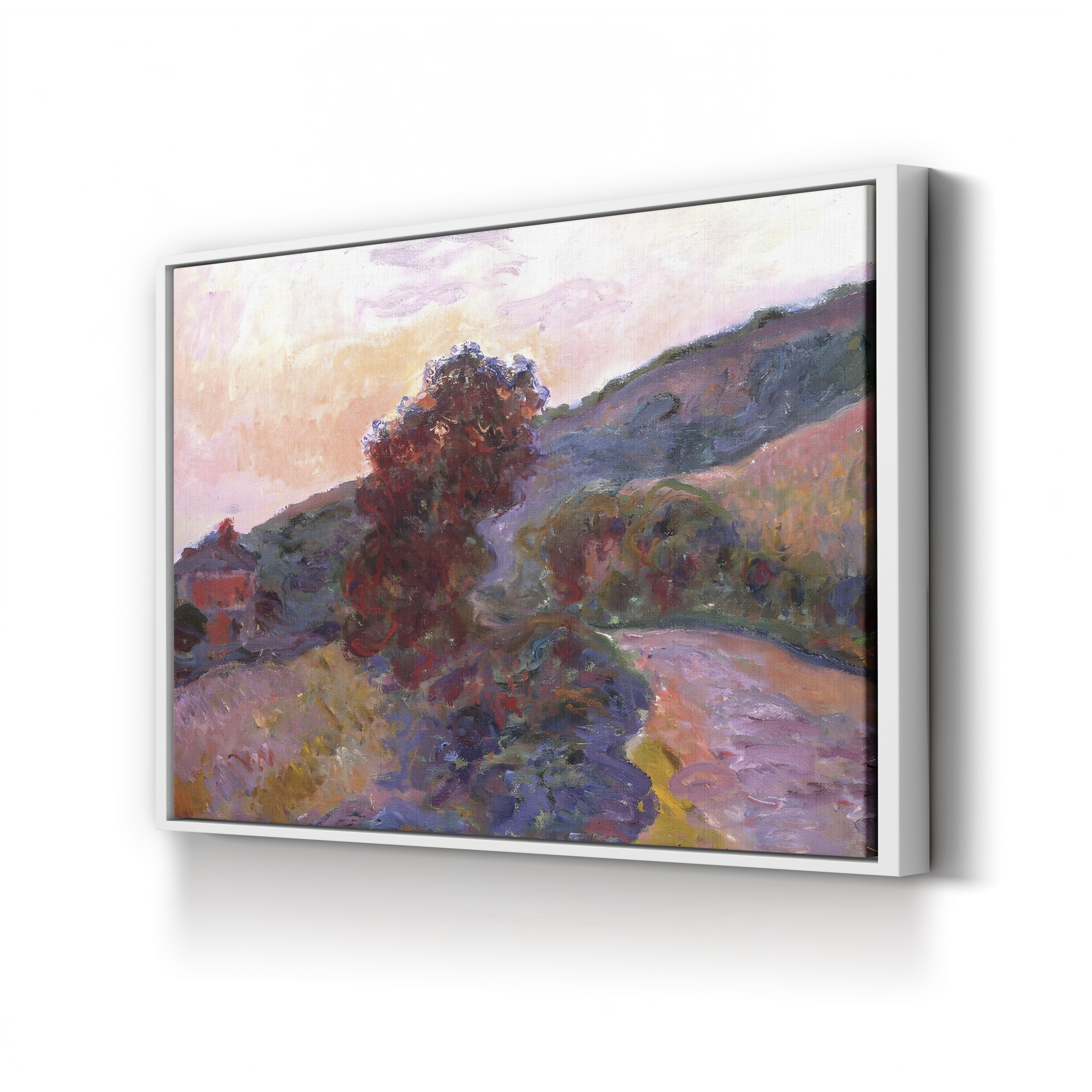Coucher de Soleil à Giverny, 1886 – Claude Monet Wall Art | Impressionist Sunset Landscape Canvas Print