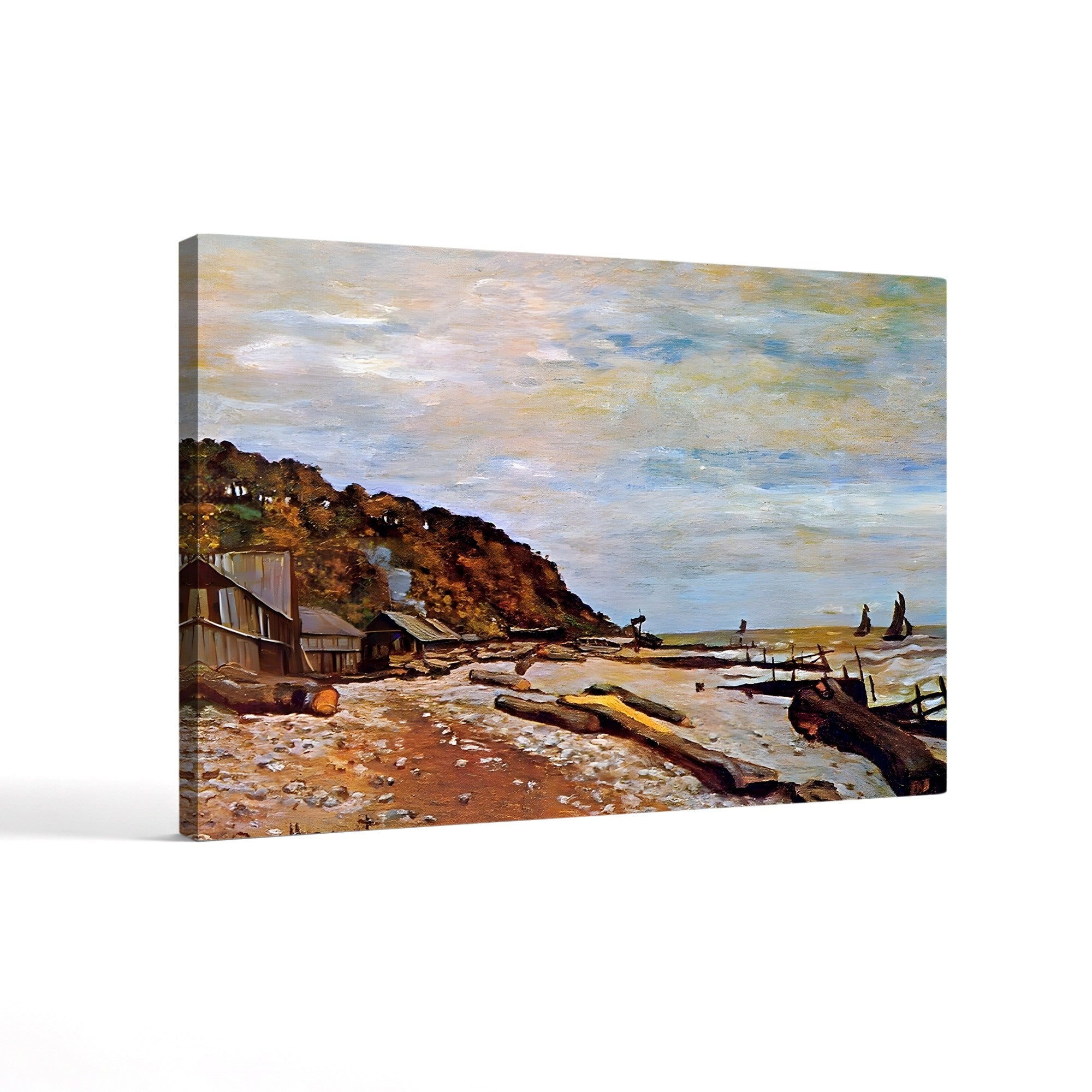 Boatyard near Honfleur, 1864 – Claude Monet Wall Art | Early Impressionist Norman Port Canvas Print