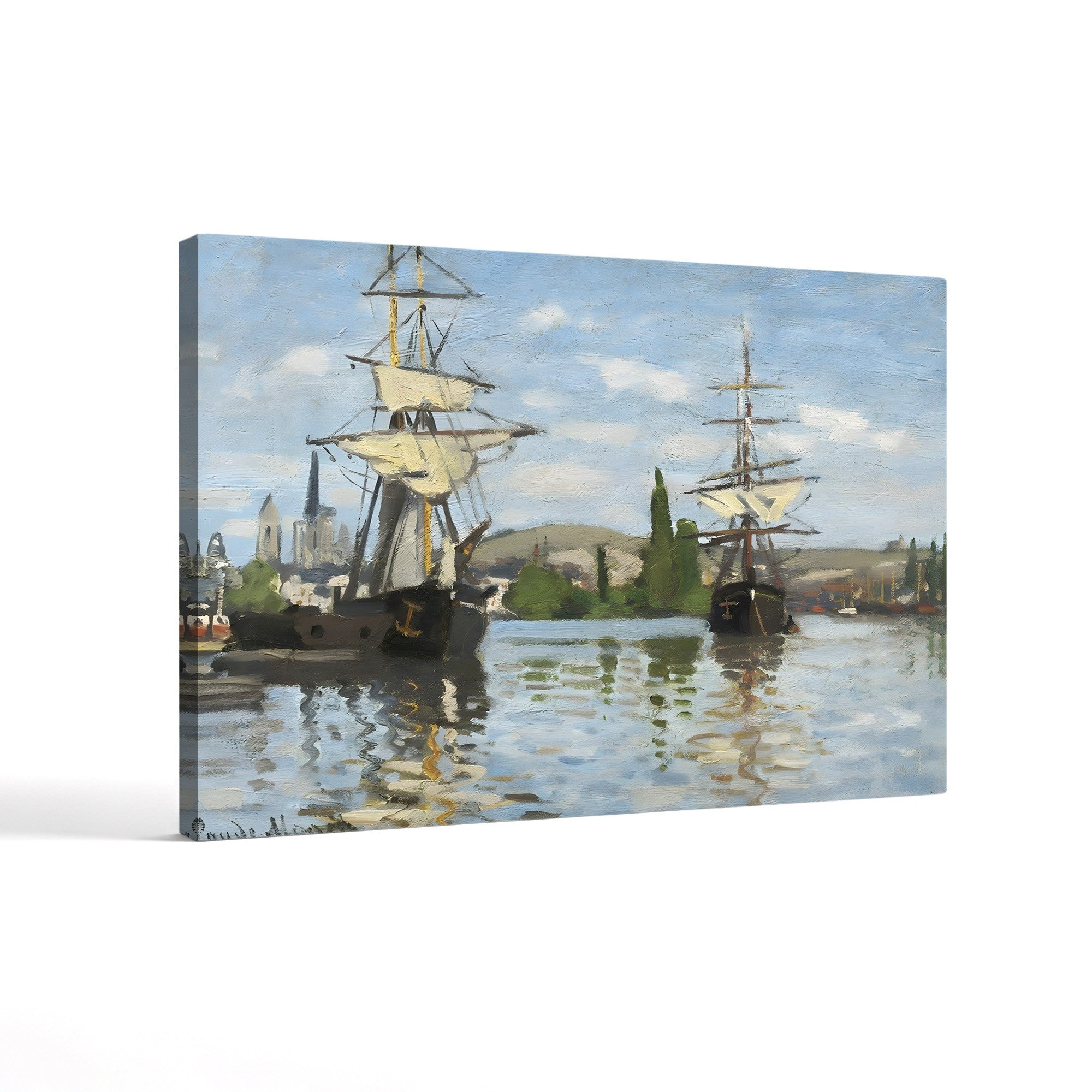 Ships Riding on the Seine at Rouen, 1872-73 by Claude Monet