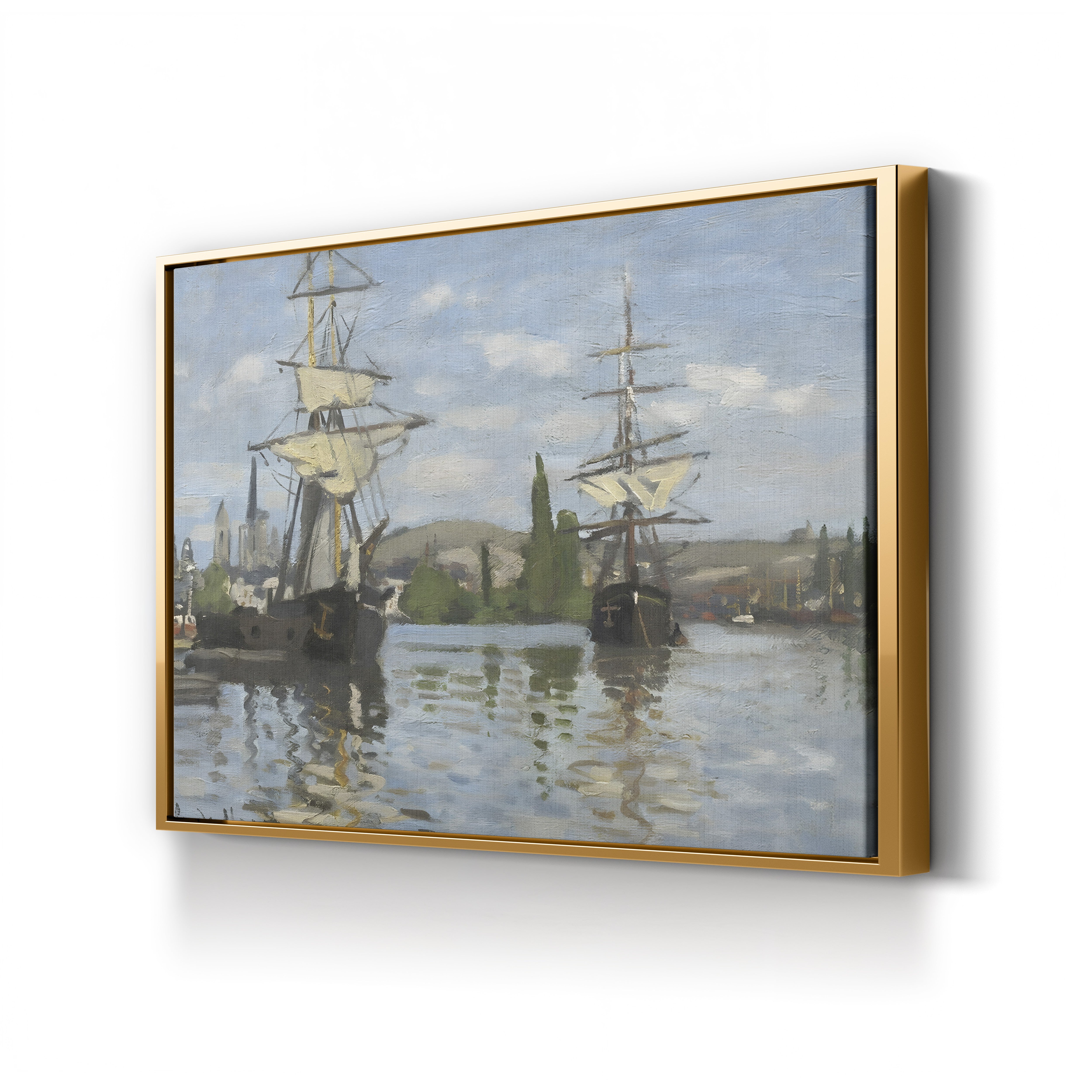 Ships Riding on the Seine at Rouen, 1872-73 by Claude Monet