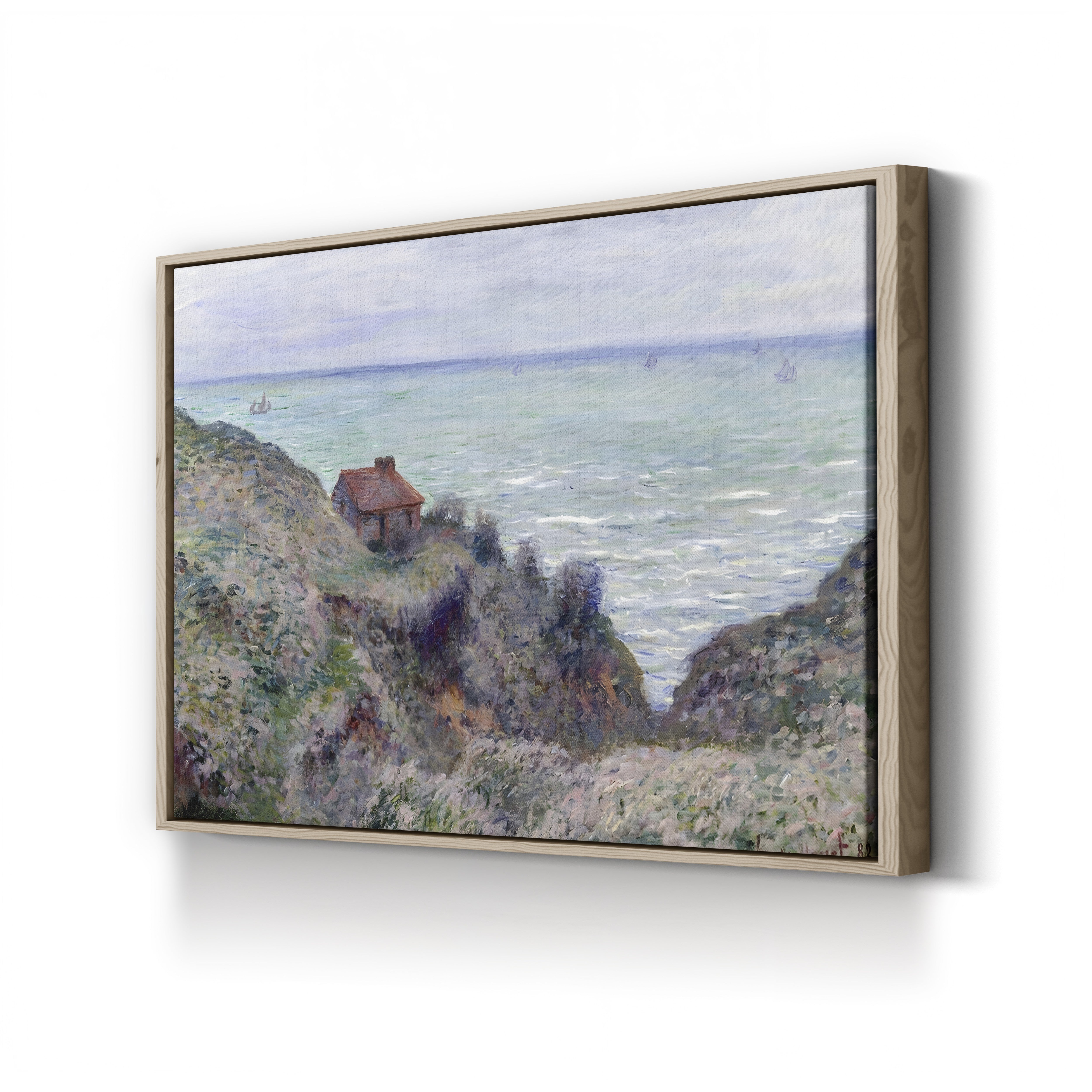 Cabin of the Customs Watch – Claude Monet Wall Art | Impressionist Norman Clifftop Canvas Print