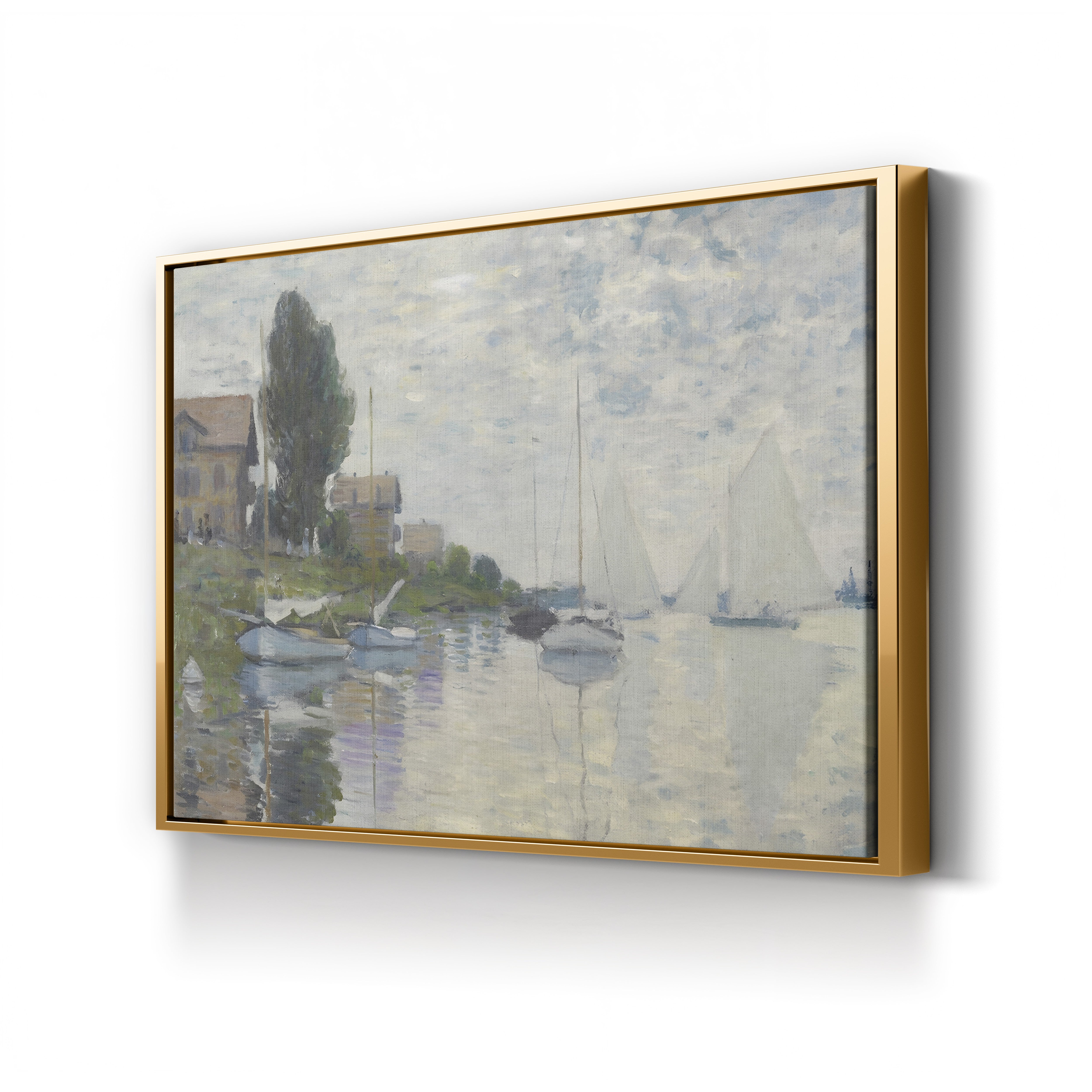 Au Petit Gennevilliers, 1874 – Claude Monet Wall Art | Early Impressionist Seine Canvas Print