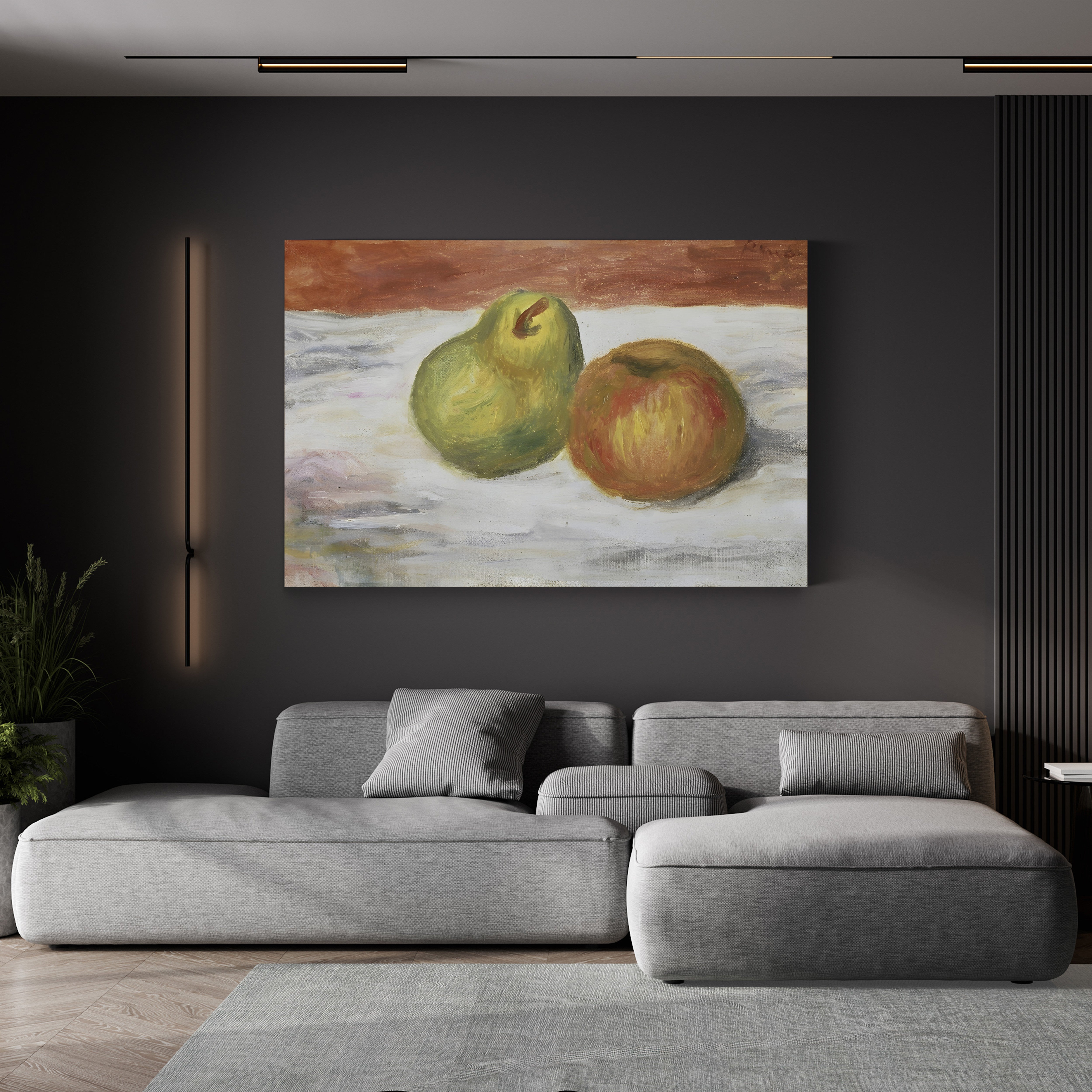 Apple and Pear, 1909 – Pierre-Auguste Renoir Wall Art | Impressionist Still Life Canvas Print