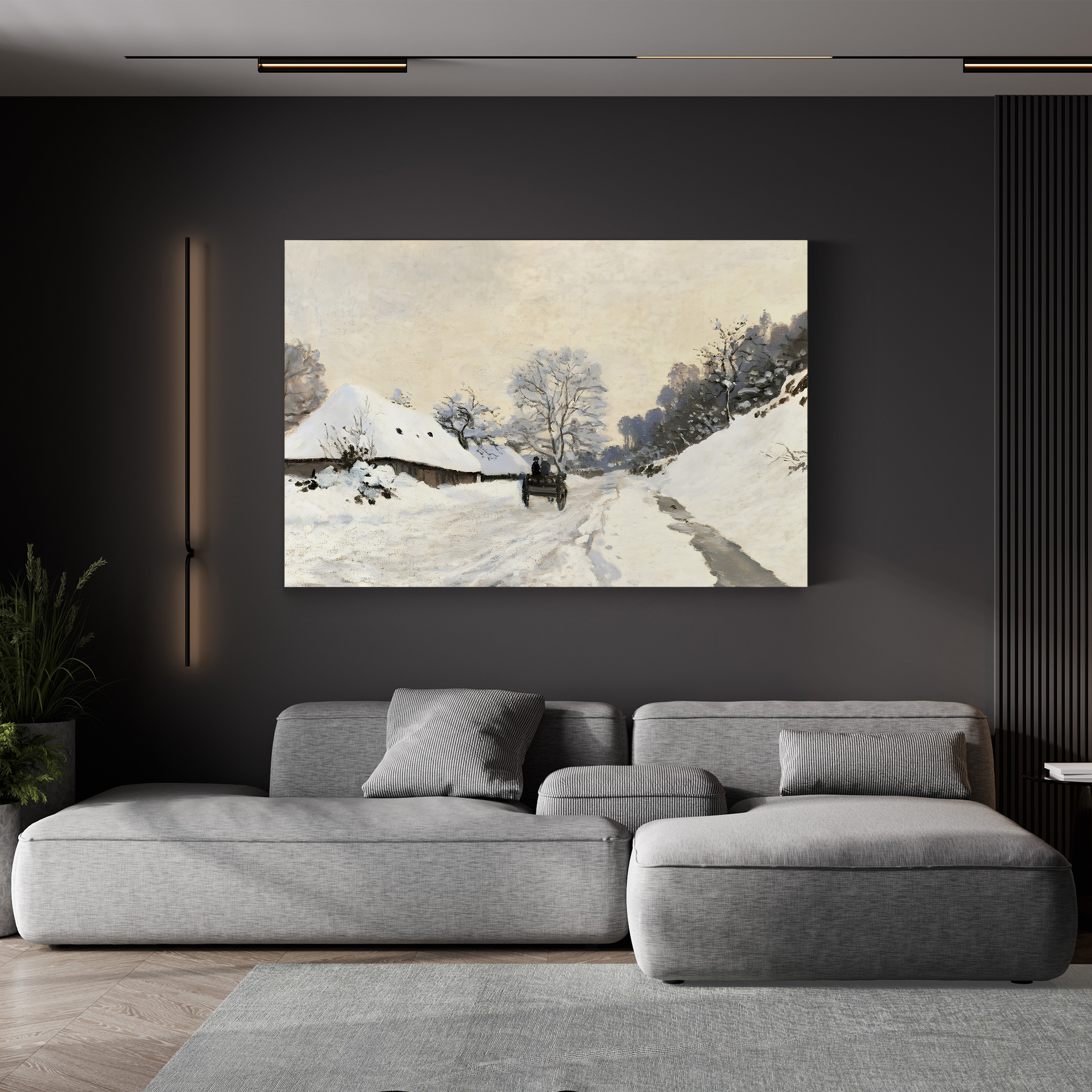 Cart Route in the Snow Near Honfleur, c. 1867 – Claude Monet Wall Art | Musée d'Orsay Early Impressionist Canvas Print