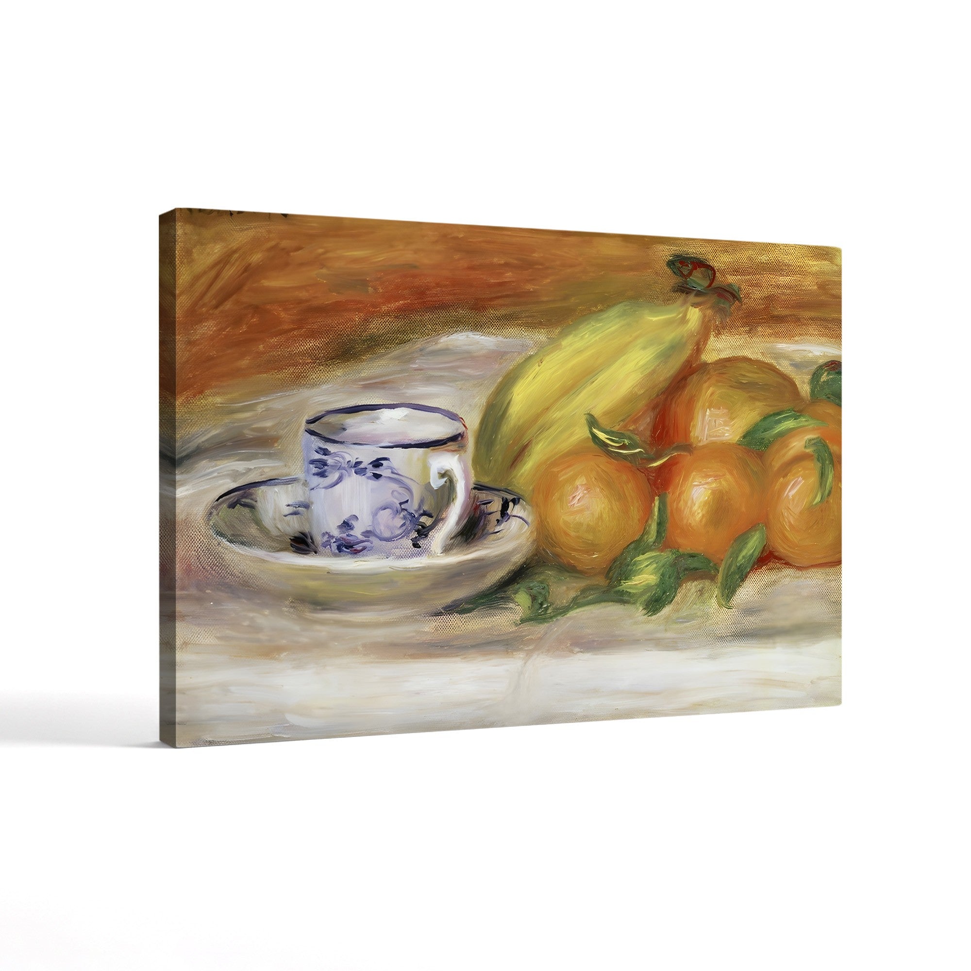 Fruit with Cup and Saucer, 1913 – Pierre-Auguste Renoir Wall Art | Late Impressionist Still Life Canvas Print