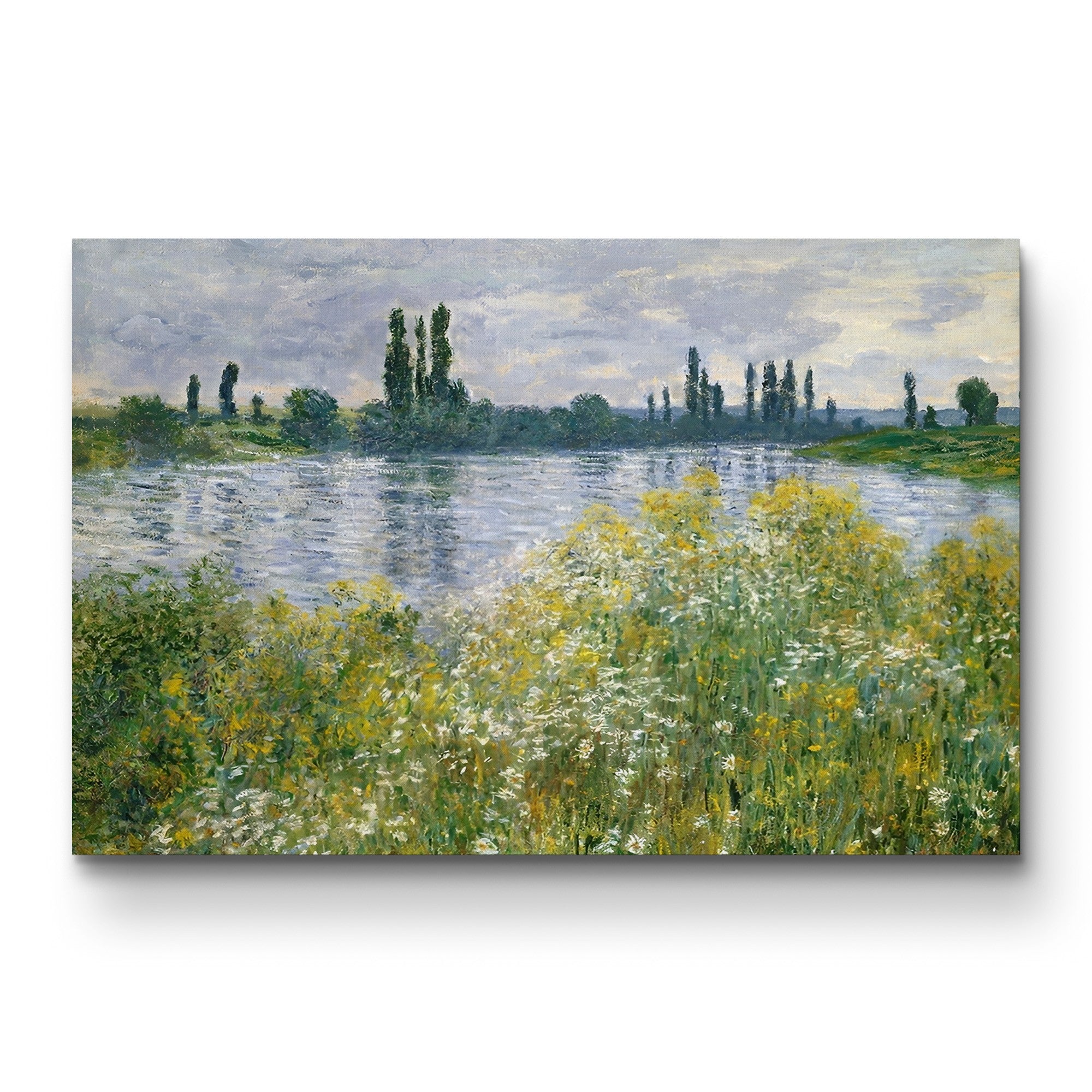 Banks of the Seine, Vétheuil, 1880 – Claude Monet Wall Art | Impressionist Seine Landscape Canvas Print