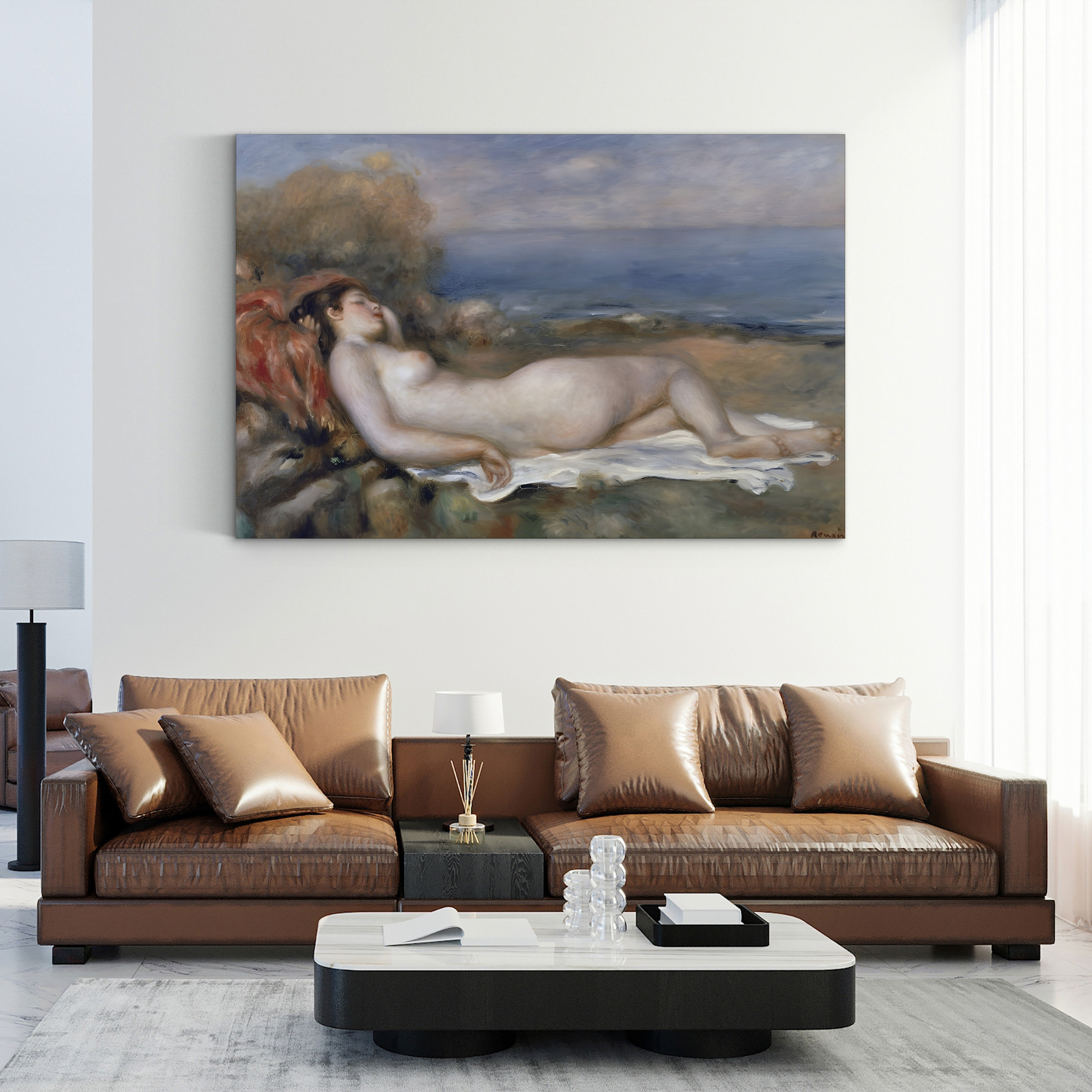 The Nude in the Grass – Pierre-Auguste Renoir Wall Art | Impressionist Bather Canvas Print