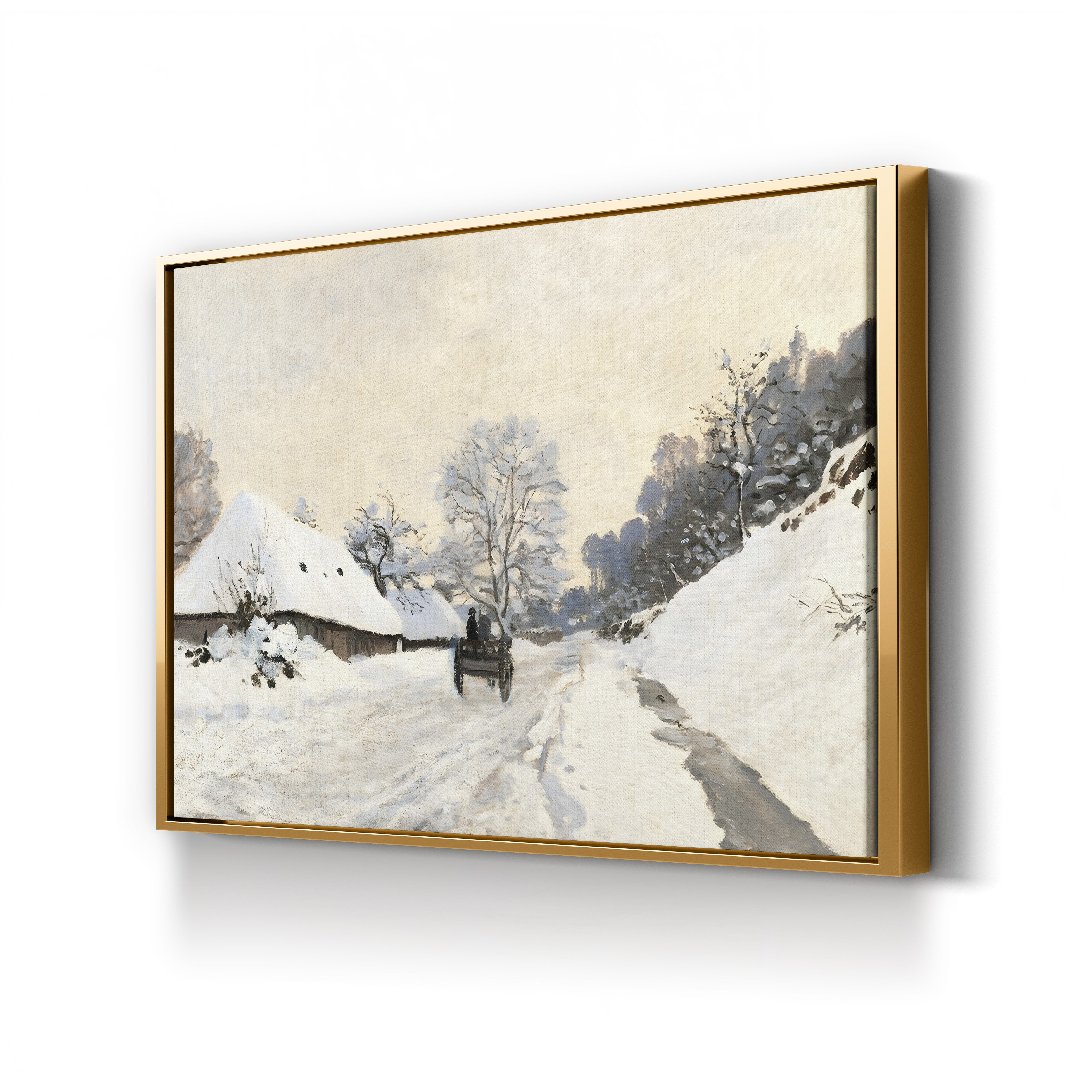 Cart Route in the Snow Near Honfleur, c. 1867 – Claude Monet Wall Art | Musée d'Orsay Early Impressionist Canvas Print