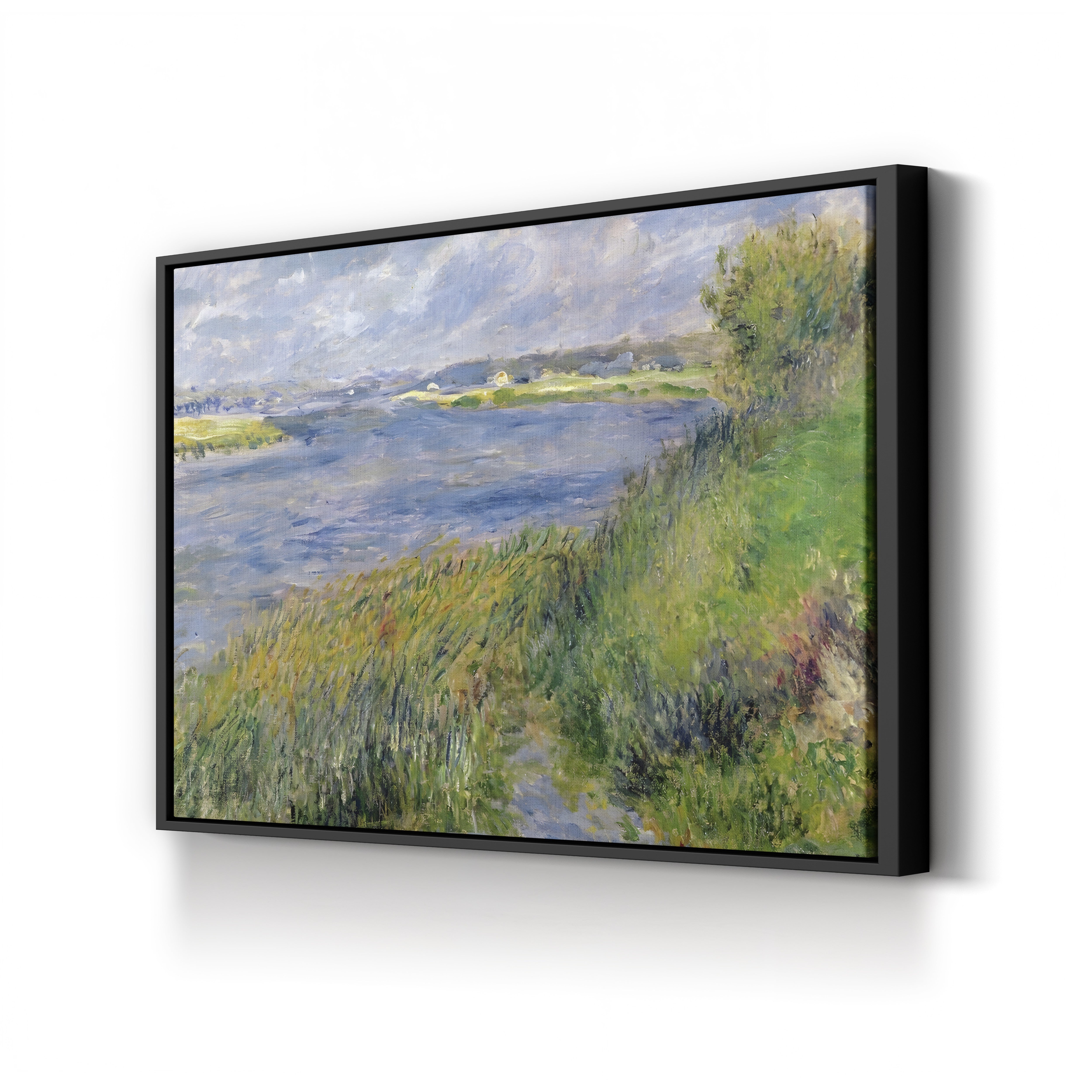 The Banks of the Seine, Champrosay, 1876 – Pierre-Auguste Renoir Wall Art | Impressionist River Canvas Print