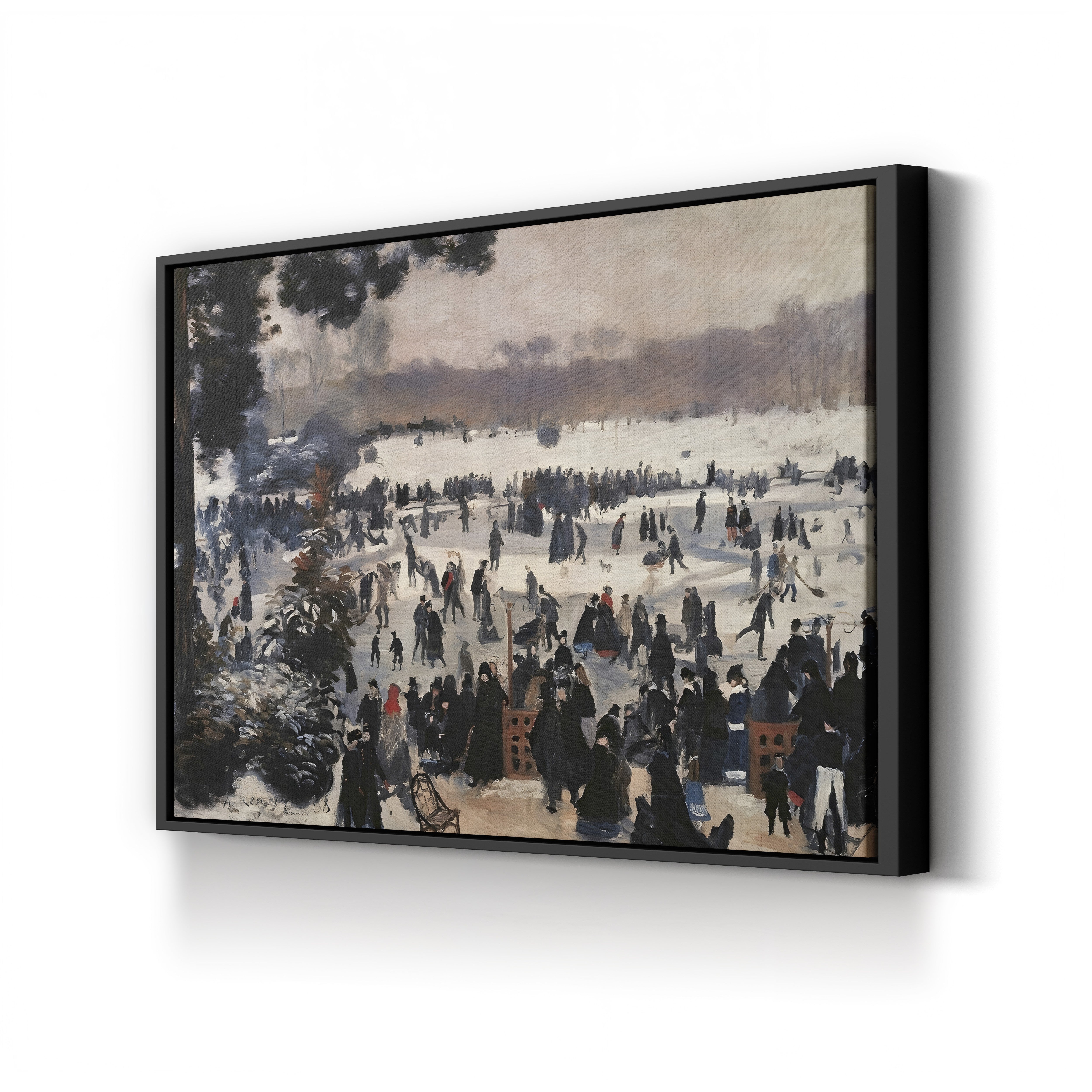 Skaters in the Bois de Boulogne – Renoir Wall Art | Impressionist Winter Canvas