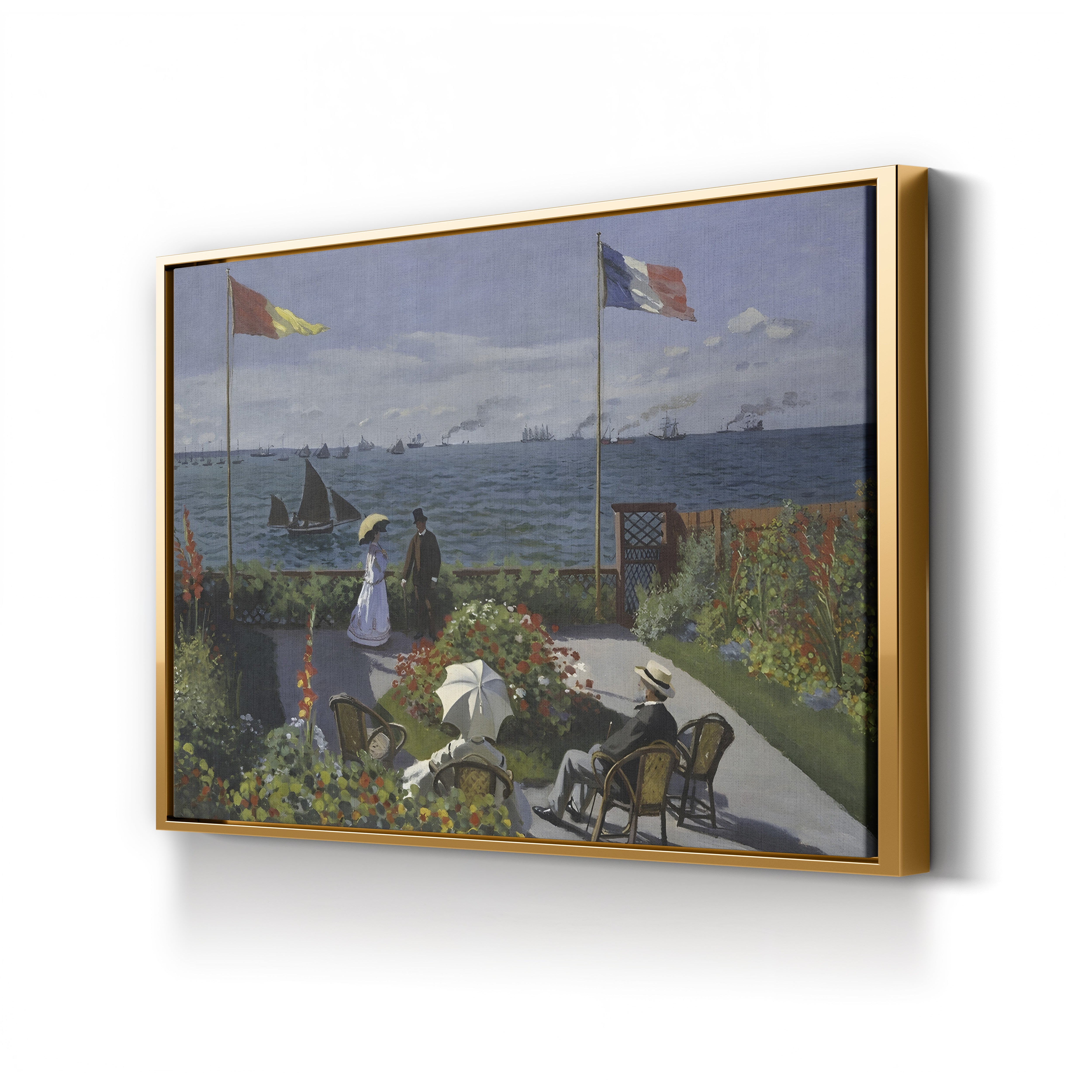 Garden at Sainte-Adresse, 1867 – Claude Monet Wall Art | Impressionist Seaside Garden Canvas Print