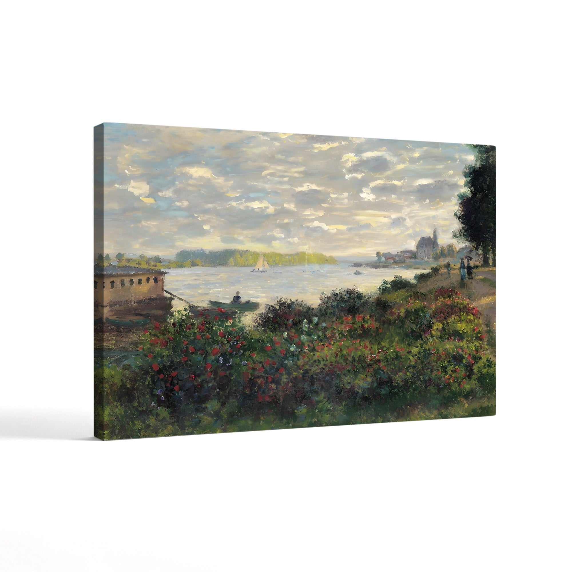 La Seine à Argenteuil, 1877 – Claude Monet Wall Art | Impressionist Seine River Canvas Print