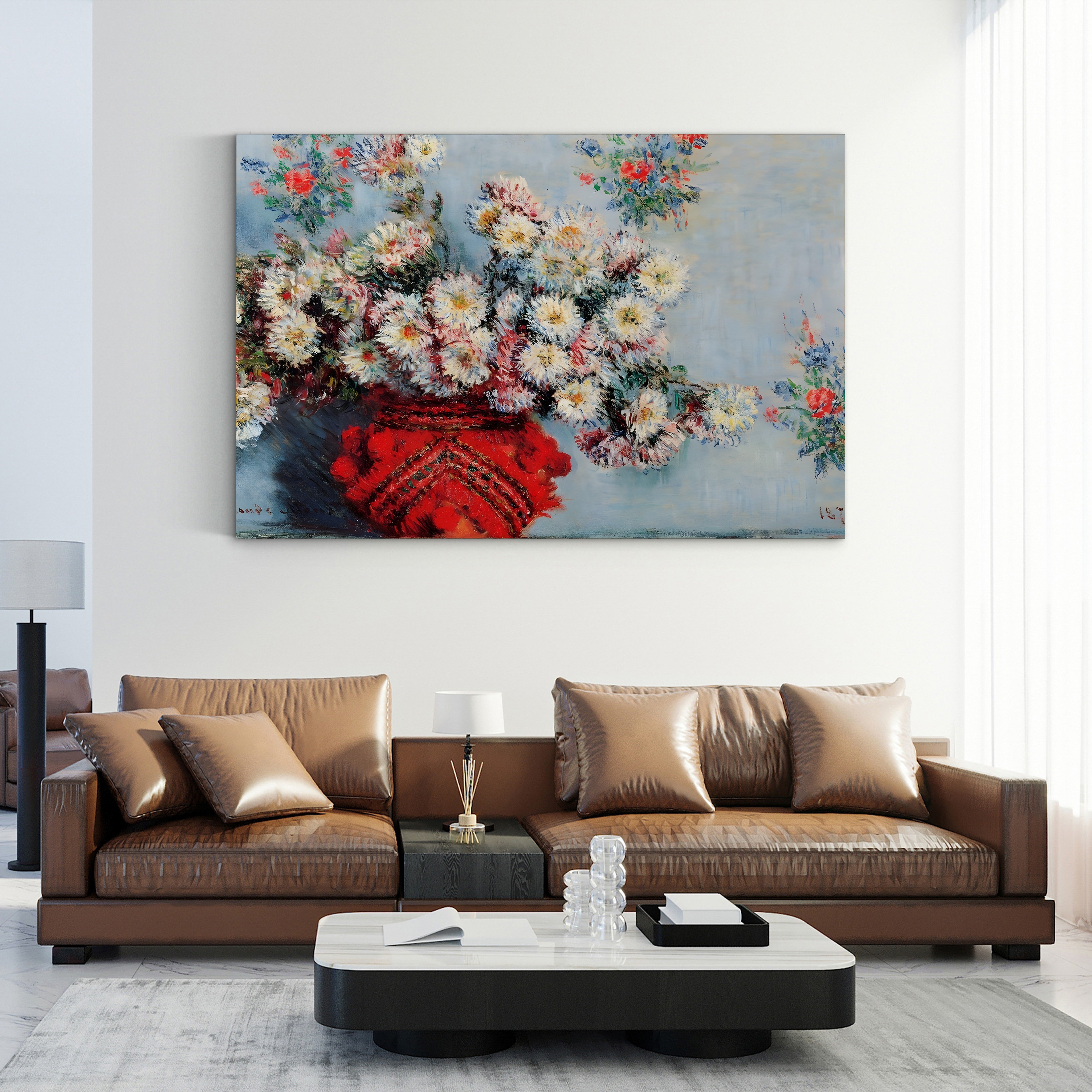 Chrysanthemums, 1878 – Claude Monet Wall Art | Musée d'Orsay Impressionist Floral Canvas Print