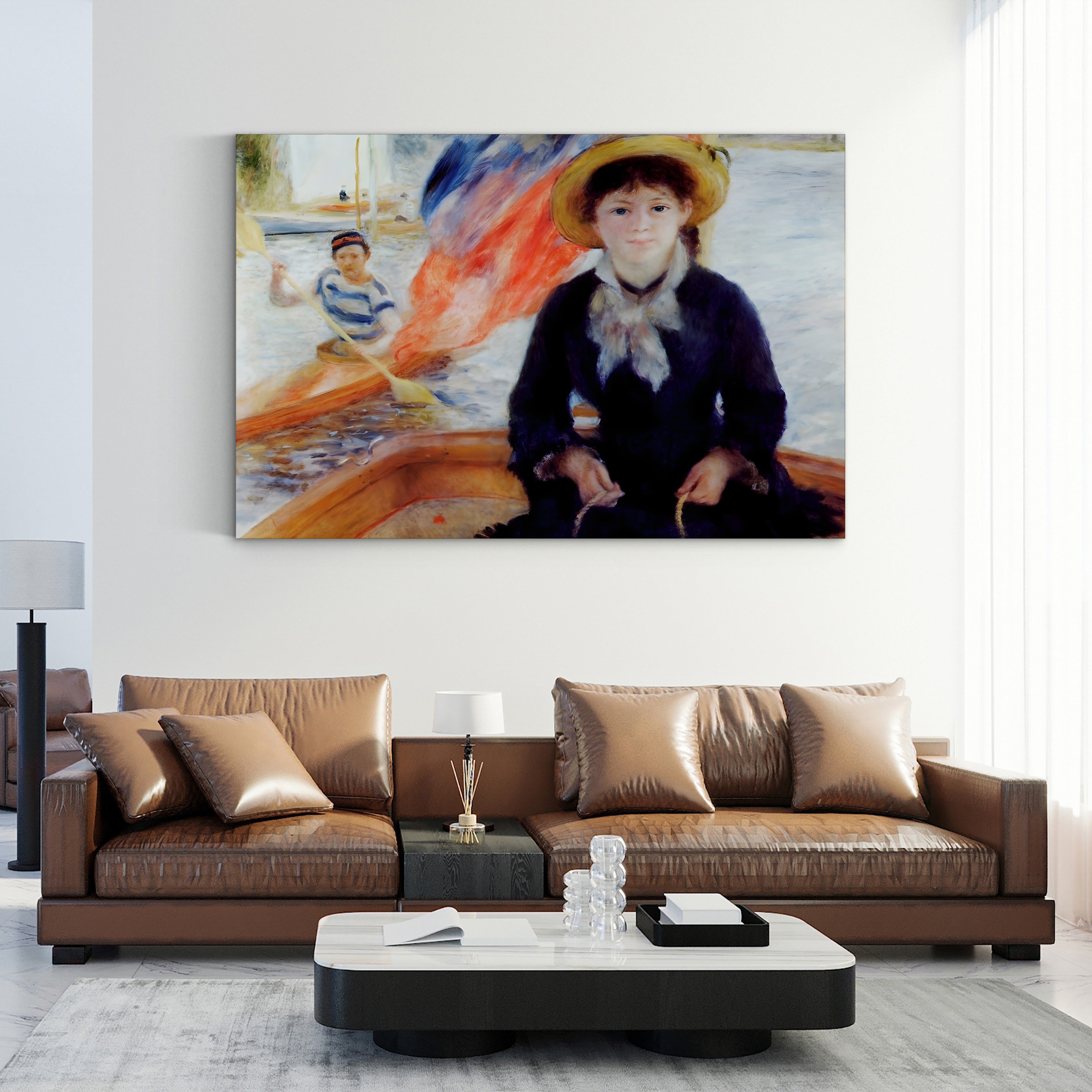 In a Dinghy – Pierre-Auguste Renoir Wall Art | Impressionist River Canvas Print