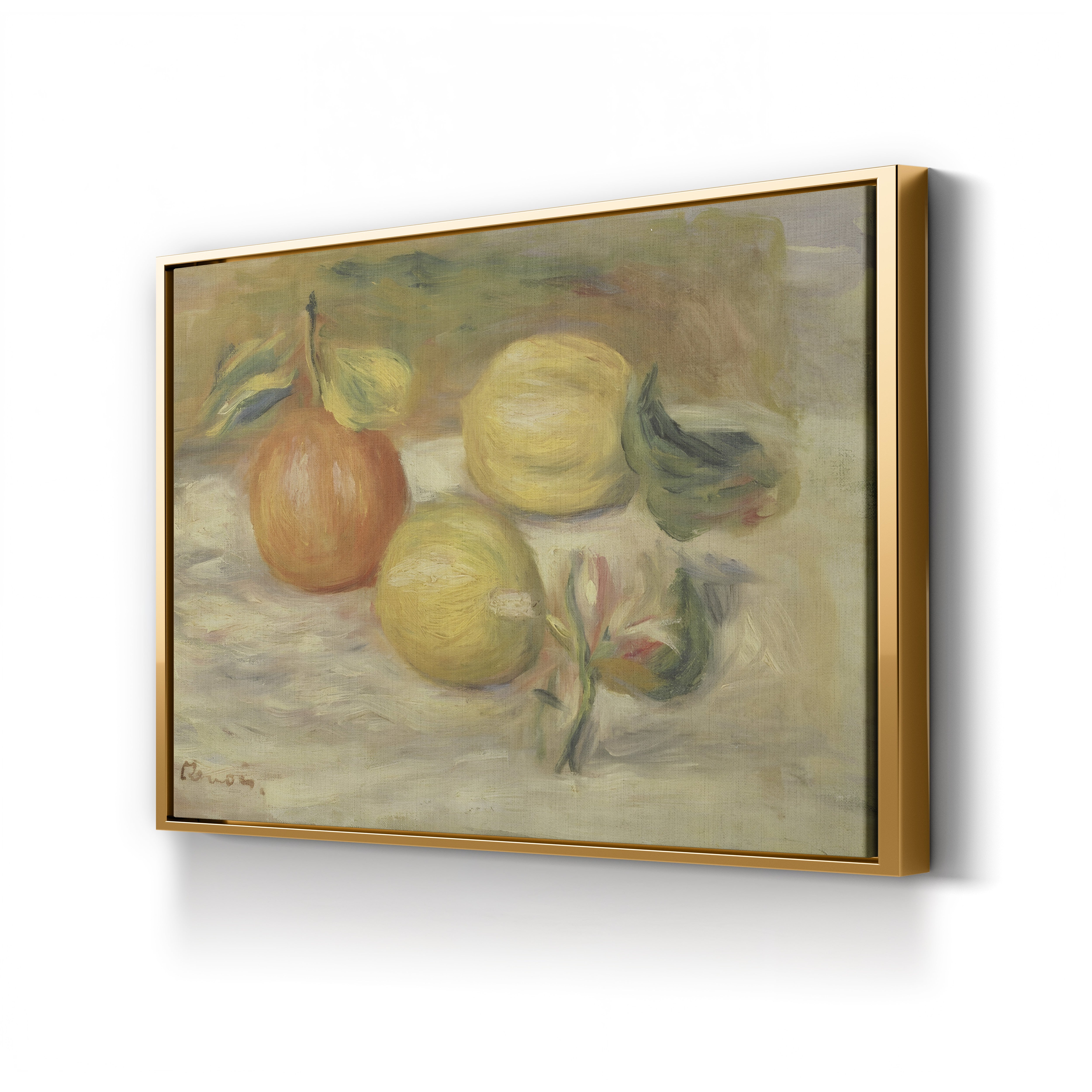 Apples and Two Lemons – Pierre-Auguste Renoir Wall Art | Impressionist Still Life Canvas Print