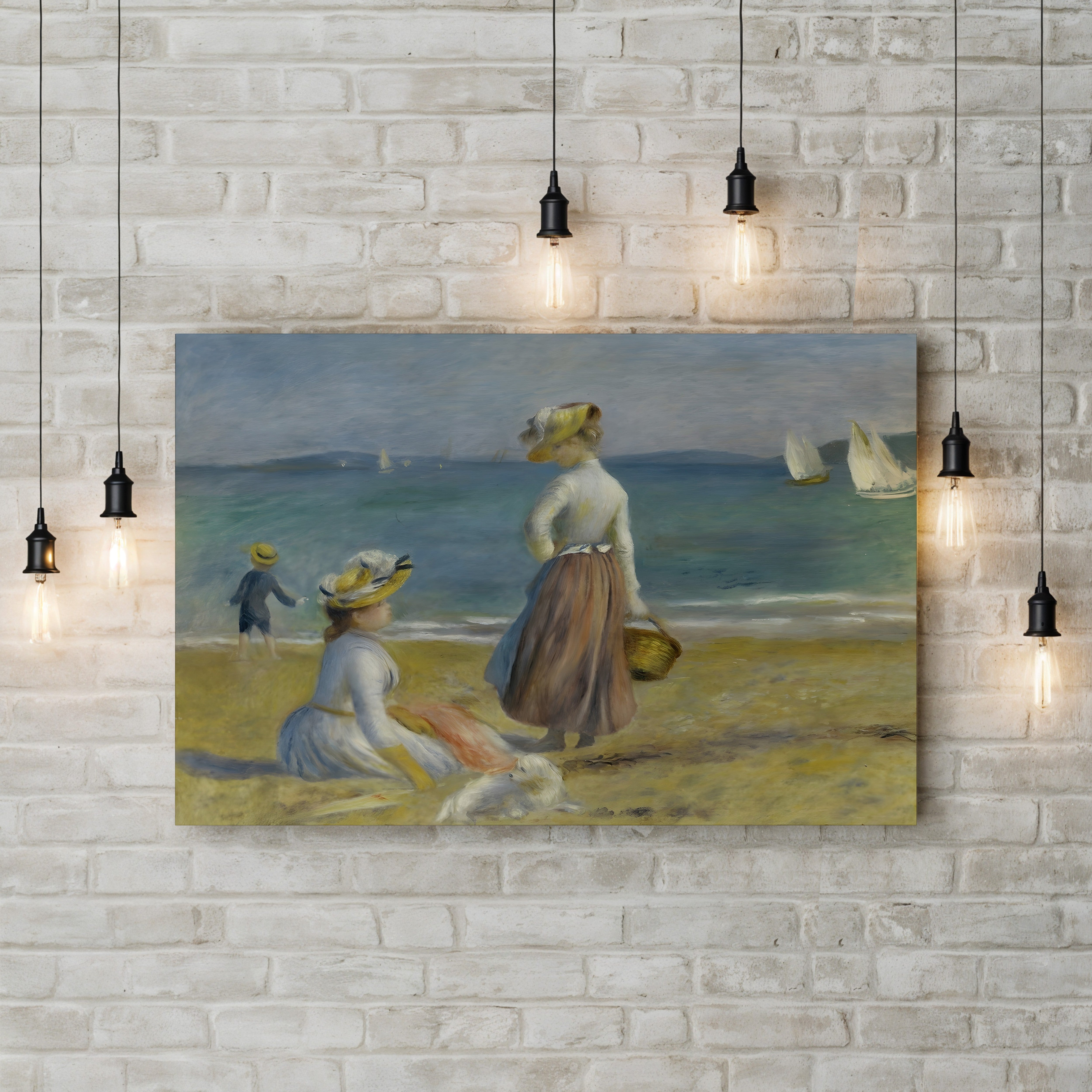 Figures on the Beach, 1890 – Pierre-Auguste Renoir Wall Art | Impressionist Coastal Canvas Print