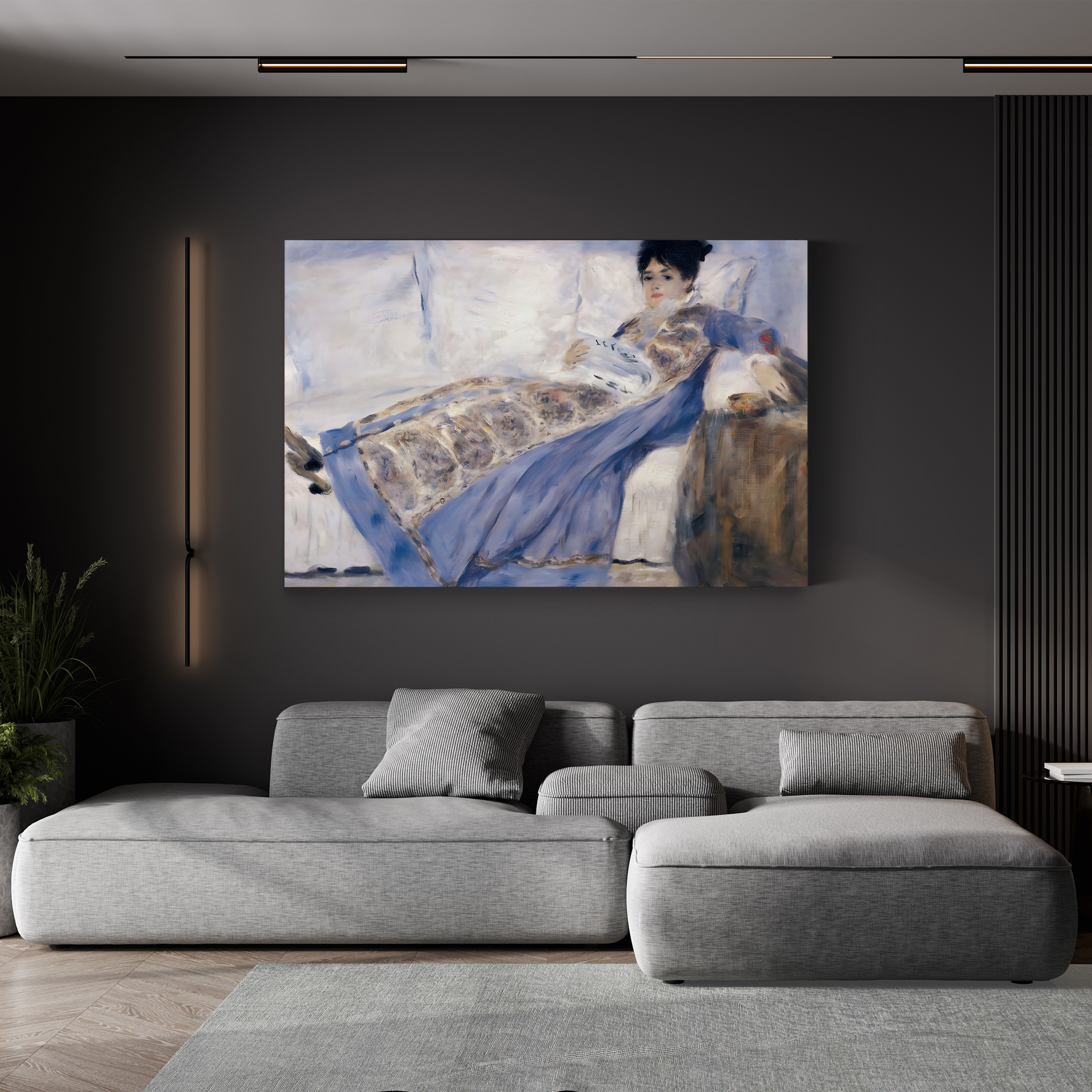 Madame Monet Lying on a Sofa – Renoir Wall Art | Portrait Canvas