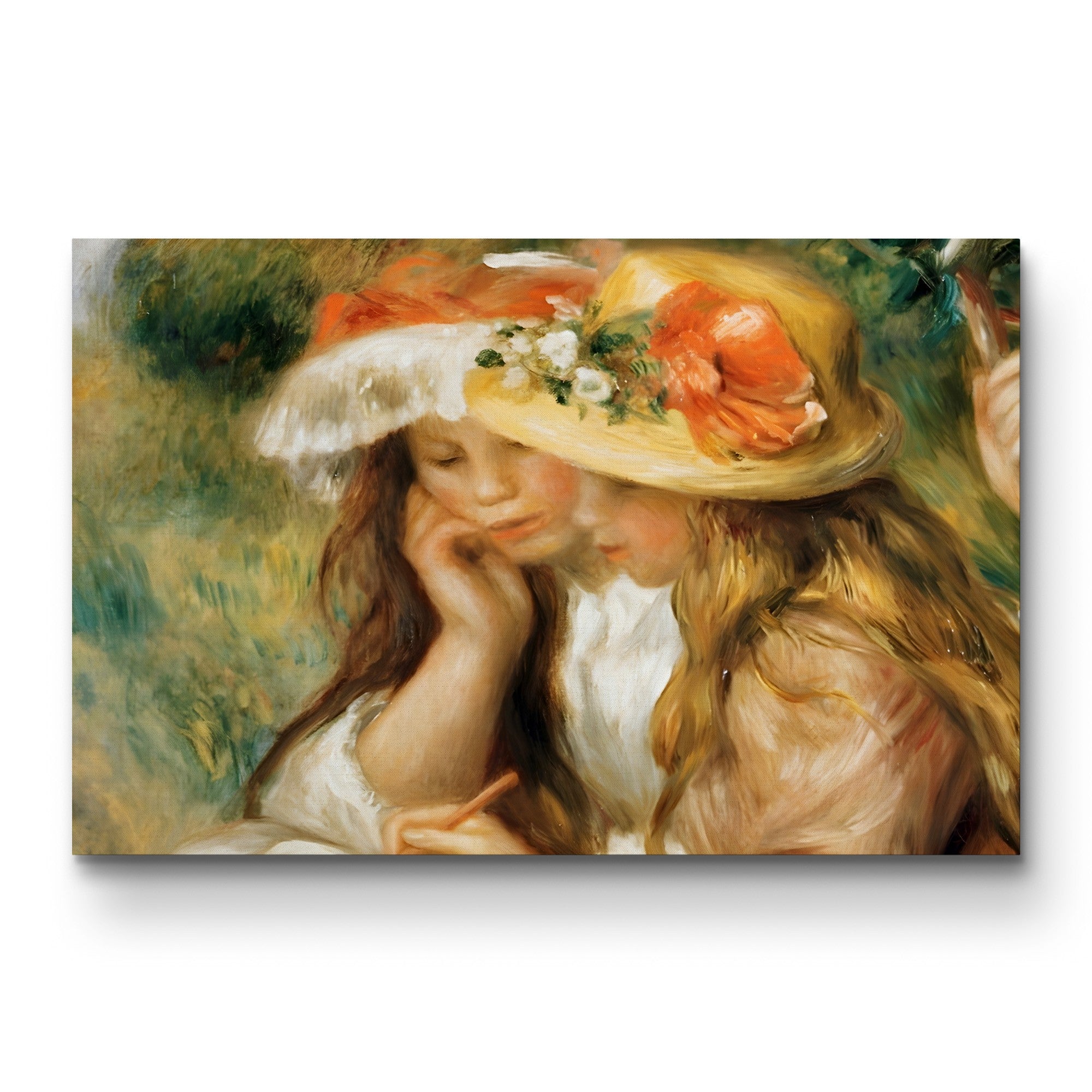Two Girls Drawing – Pierre-Auguste Renoir Wall Art | Impressionist Figural Canvas Print