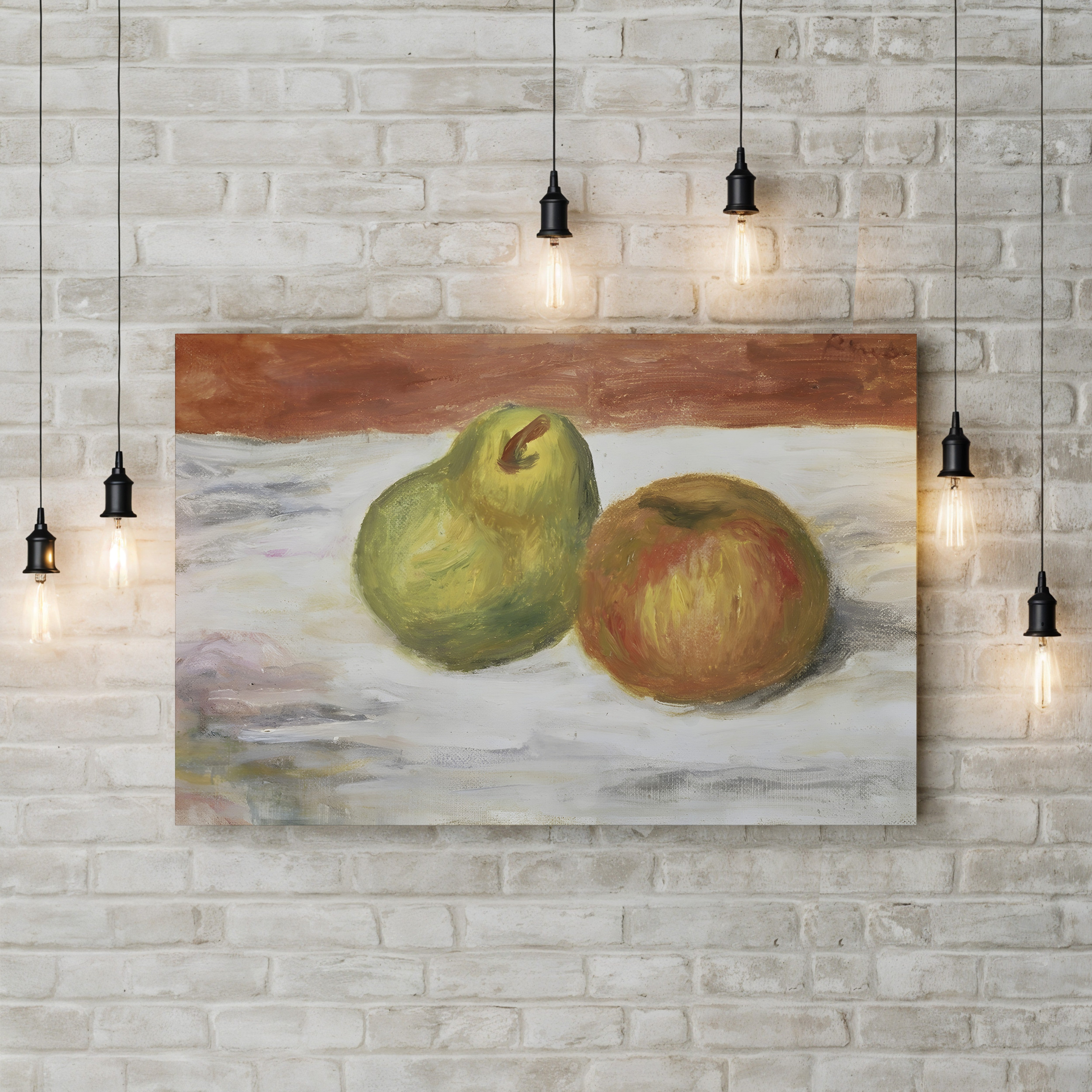 Apple and Pear, 1909 – Pierre-Auguste Renoir Wall Art | Impressionist Still Life Canvas Print