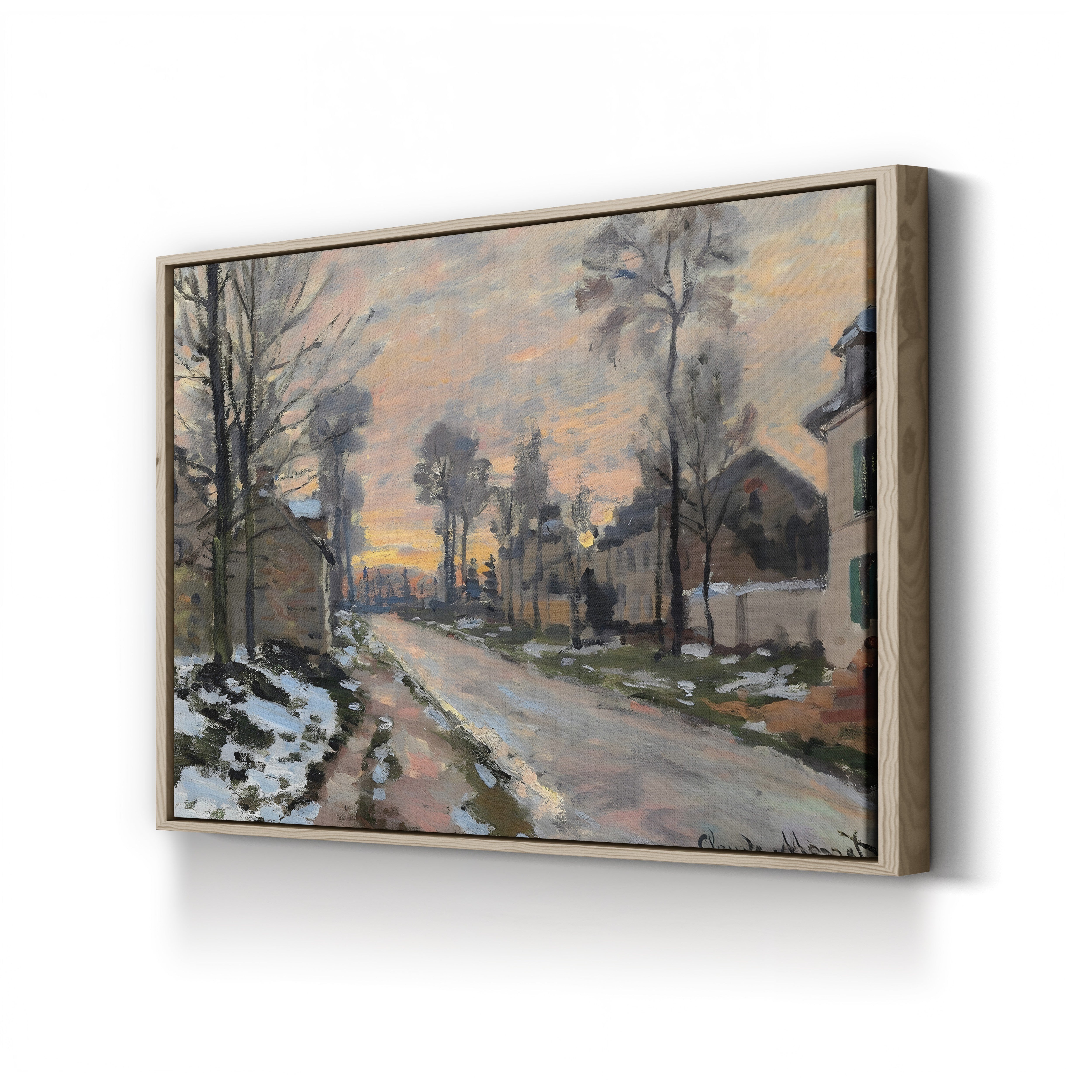 Road to Louveciennes, Melting Snow, Sunset (Route à Louveciennes, Neige Fondante, Soleil Couchant), c. 1869-70 by Claude Monet