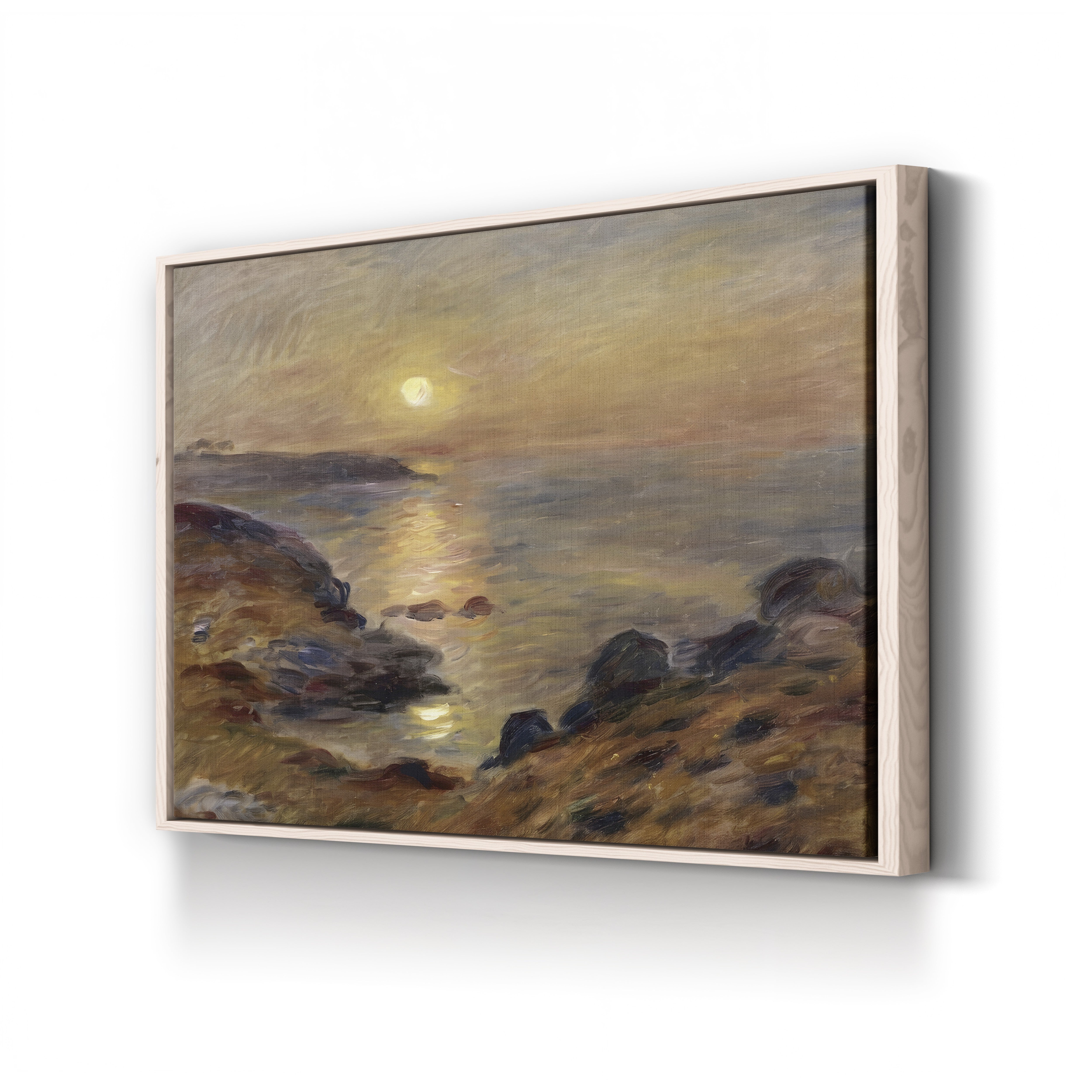 Setting Sun at Douarnenez, 1883 – Pierre-Auguste Renoir Wall Art | Impressionist Seascape Canvas Print