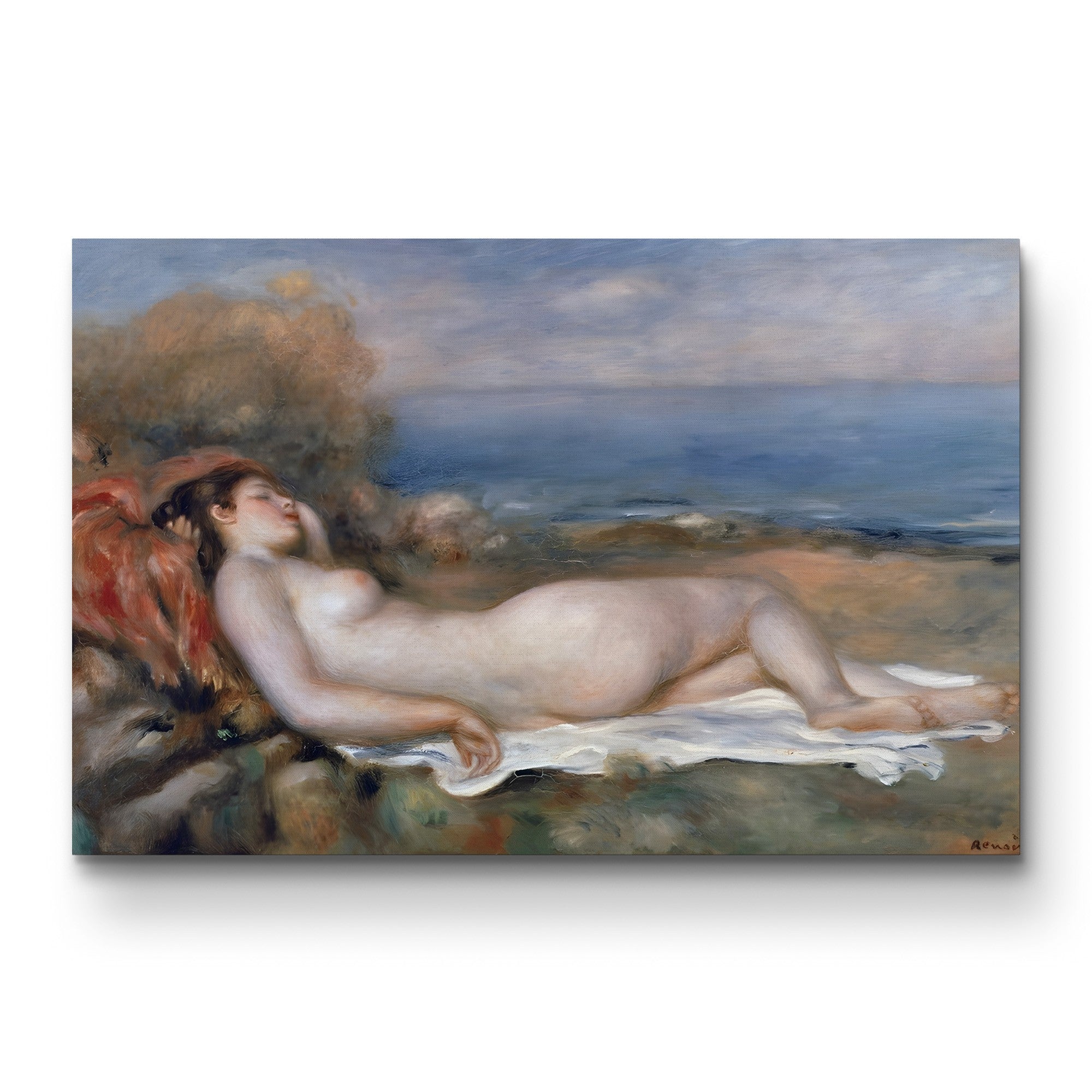 The Nude in the Grass – Pierre-Auguste Renoir Wall Art | Impressionist Bather Canvas Print