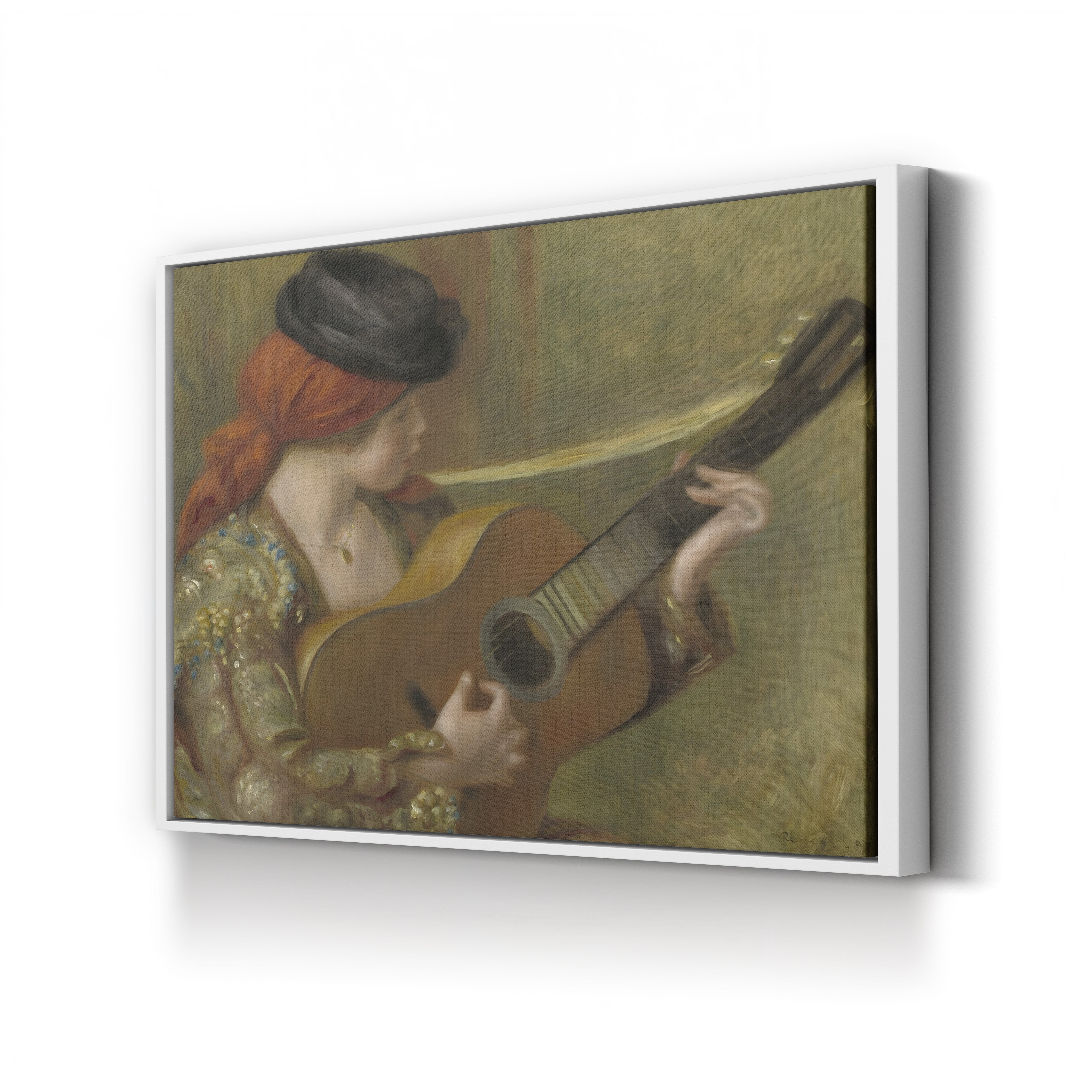 Young Spanish Woman with a Guitar, 1898 – Pierre-Auguste Renoir Wall Art | Impressionist Figure Canvas Print
