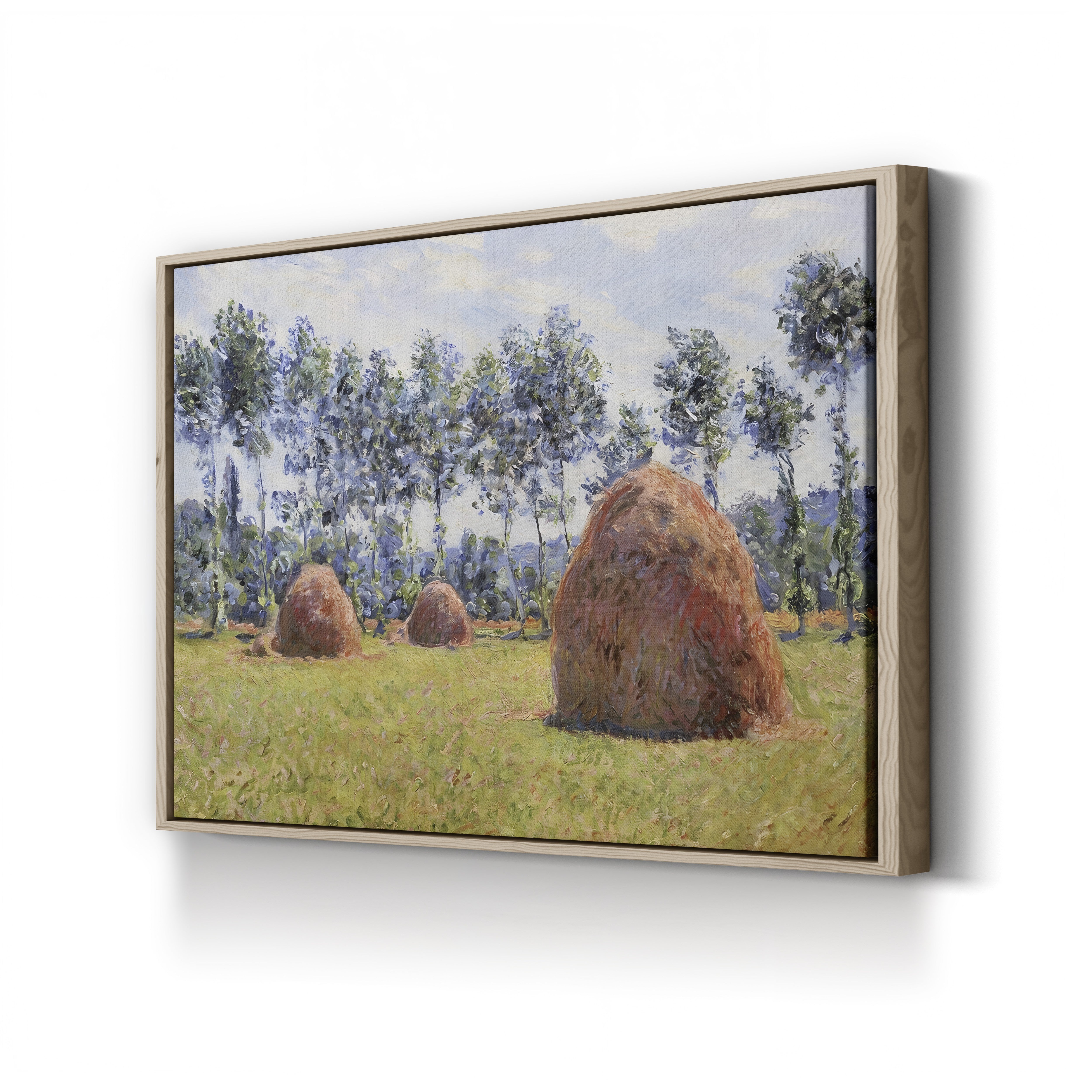 Haystacks at Giverny, 1884 – Claude Monet Wall Art | Impressionist Rural Landscape Canvas Print
