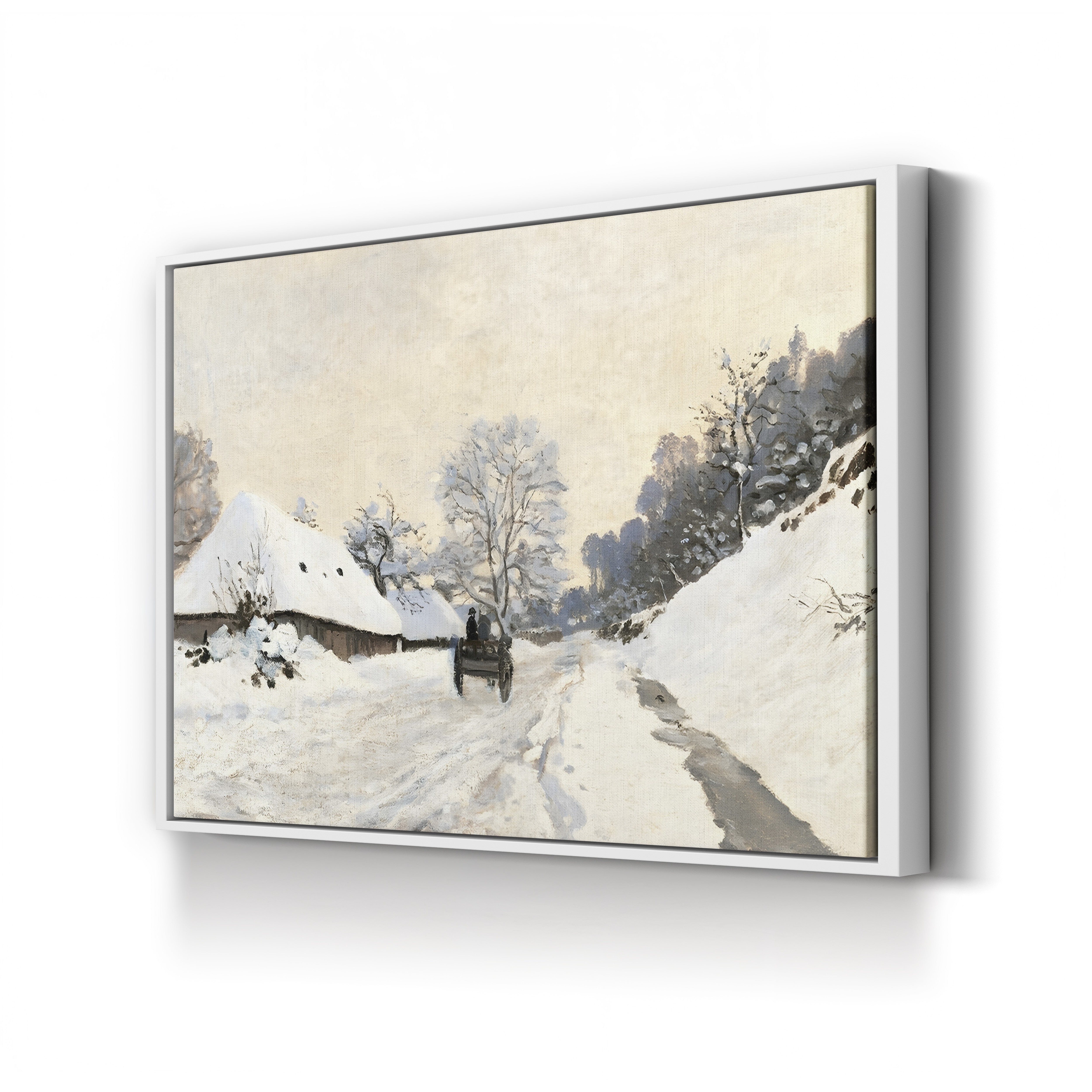 Cart Route in the Snow Near Honfleur, c. 1867 – Claude Monet Wall Art | Musée d'Orsay Early Impressionist Canvas Print