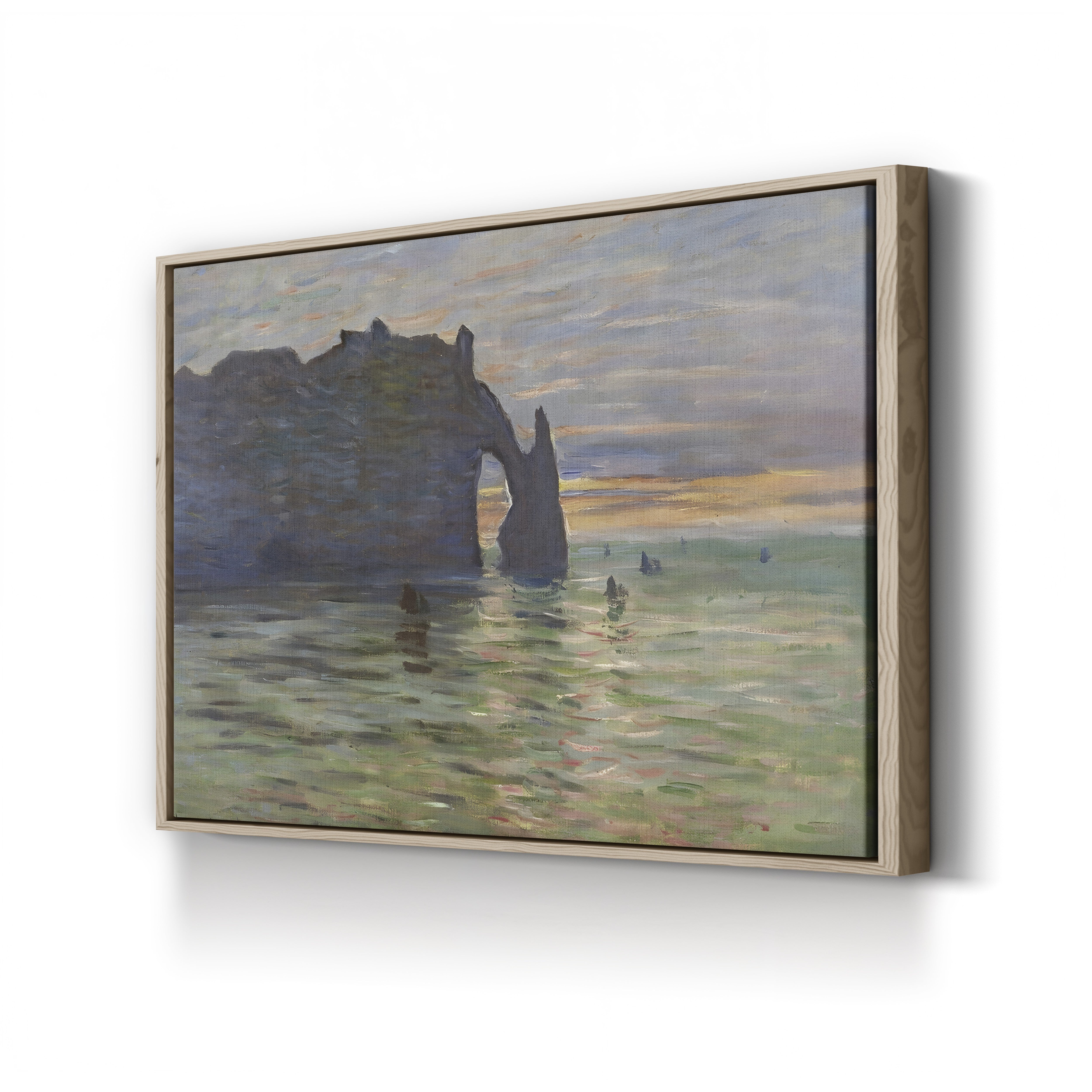 Coucher de Soleil à Étretat, 1883 – Claude Monet Wall Art | Impressionist Coastal Sunset Canvas Print