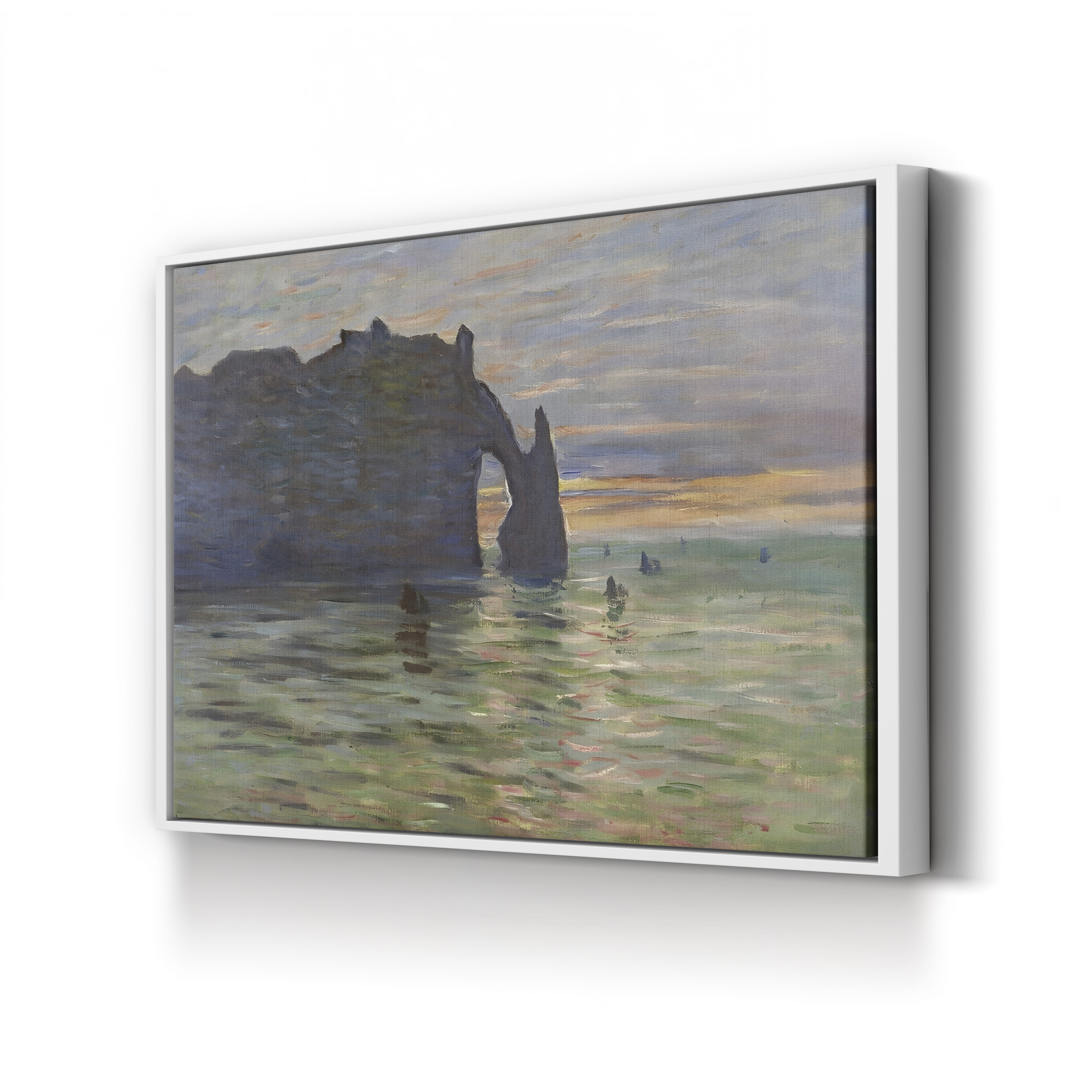 Coucher de Soleil à Étretat, 1883 – Claude Monet Wall Art | Impressionist Coastal Sunset Canvas Print