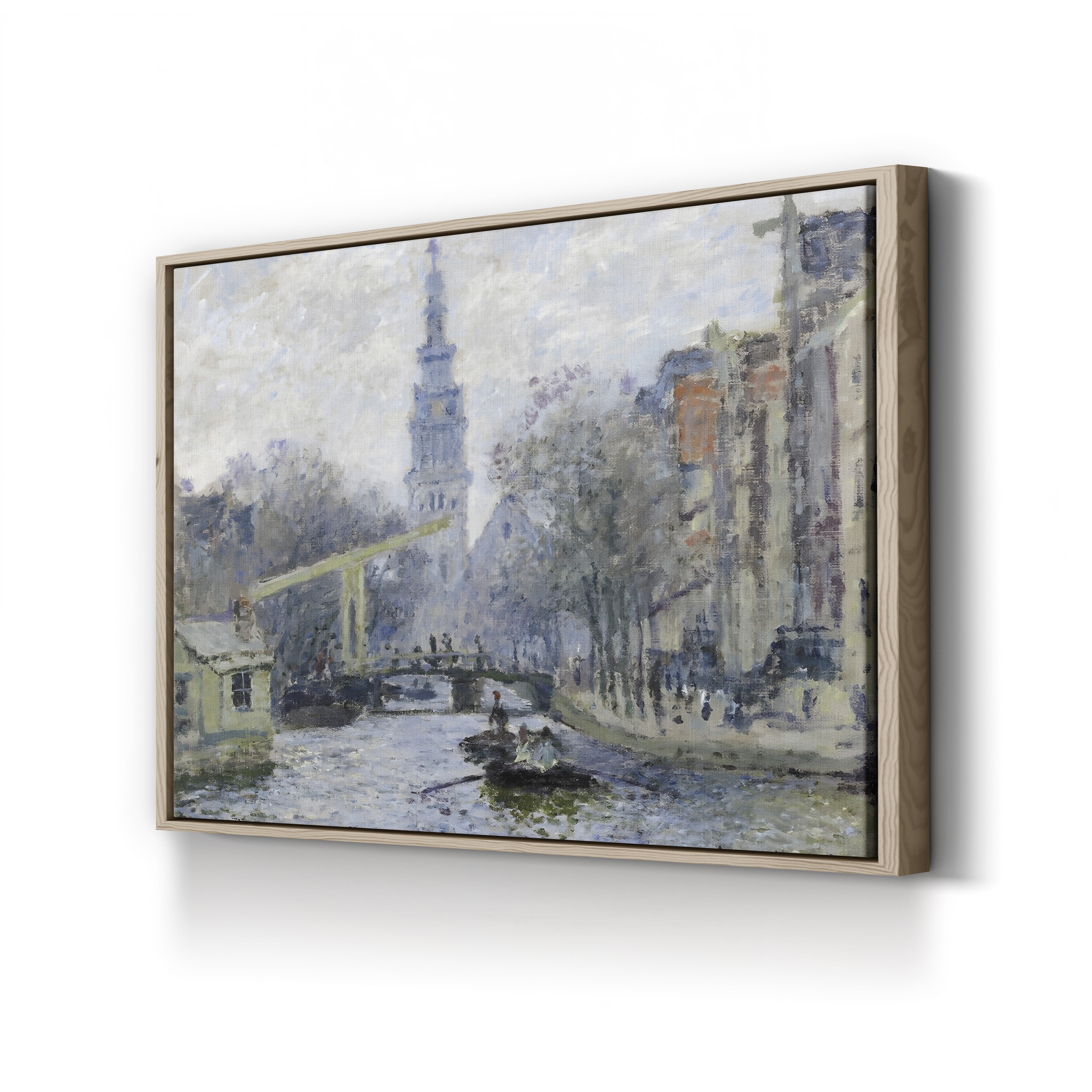 Canal à Amsterdam, 1874 – Claude Monet Wall Art | Early Impressionist Dutch Canalside Canvas Print