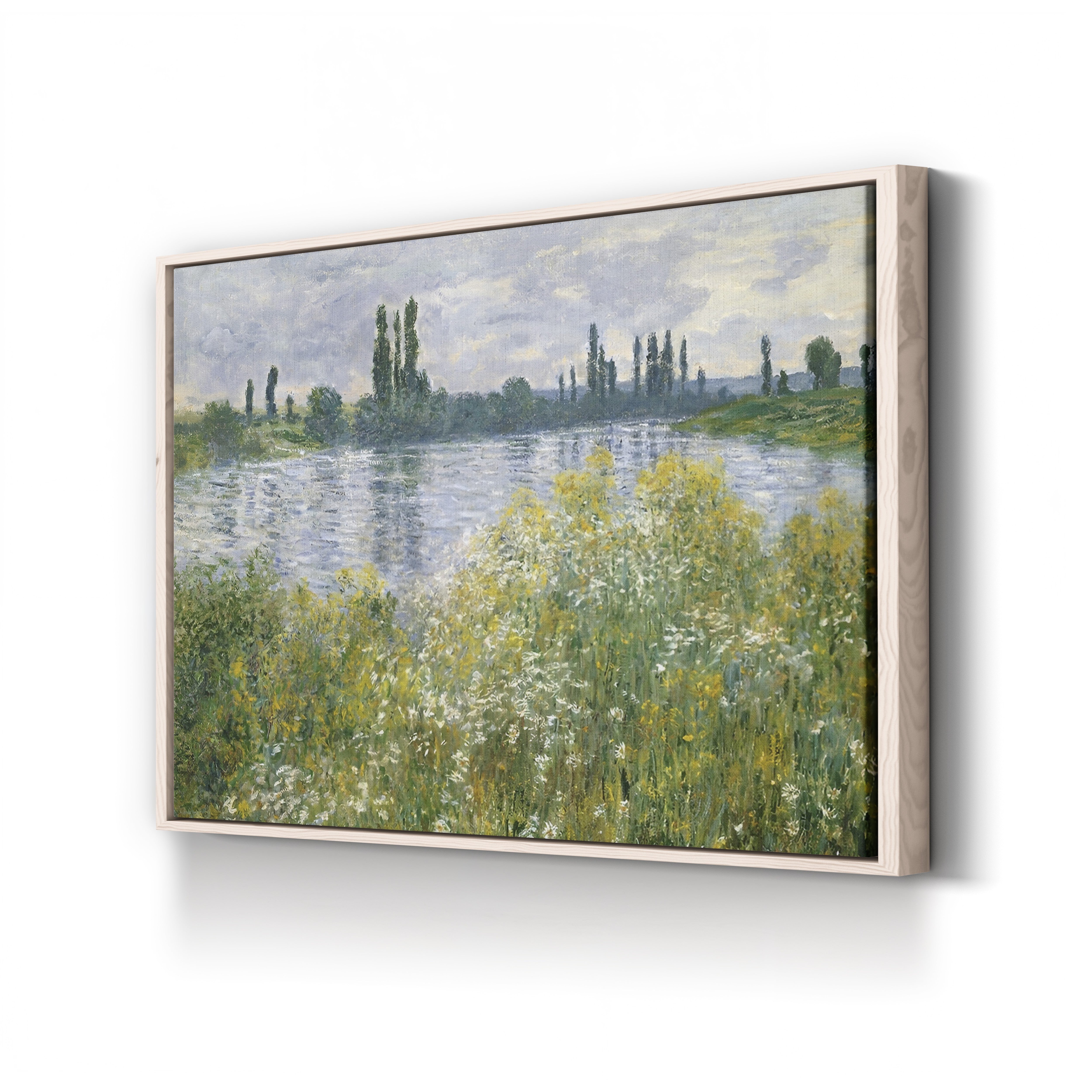 Banks of the Seine, Vétheuil, 1880 – Claude Monet Wall Art | Impressionist Seine Landscape Canvas Print