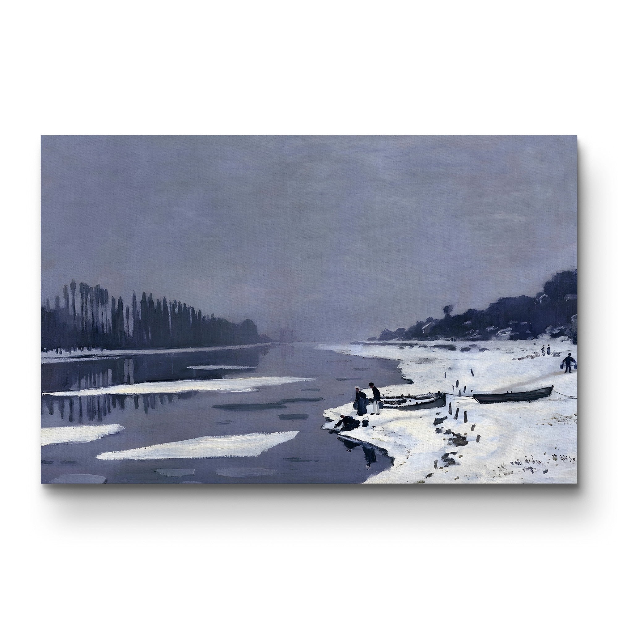 Ice Floes on the Seine at Bougival, c. 1867–68 – Claude Monet Wall Art | Early Impressionist Winter Canvas Print