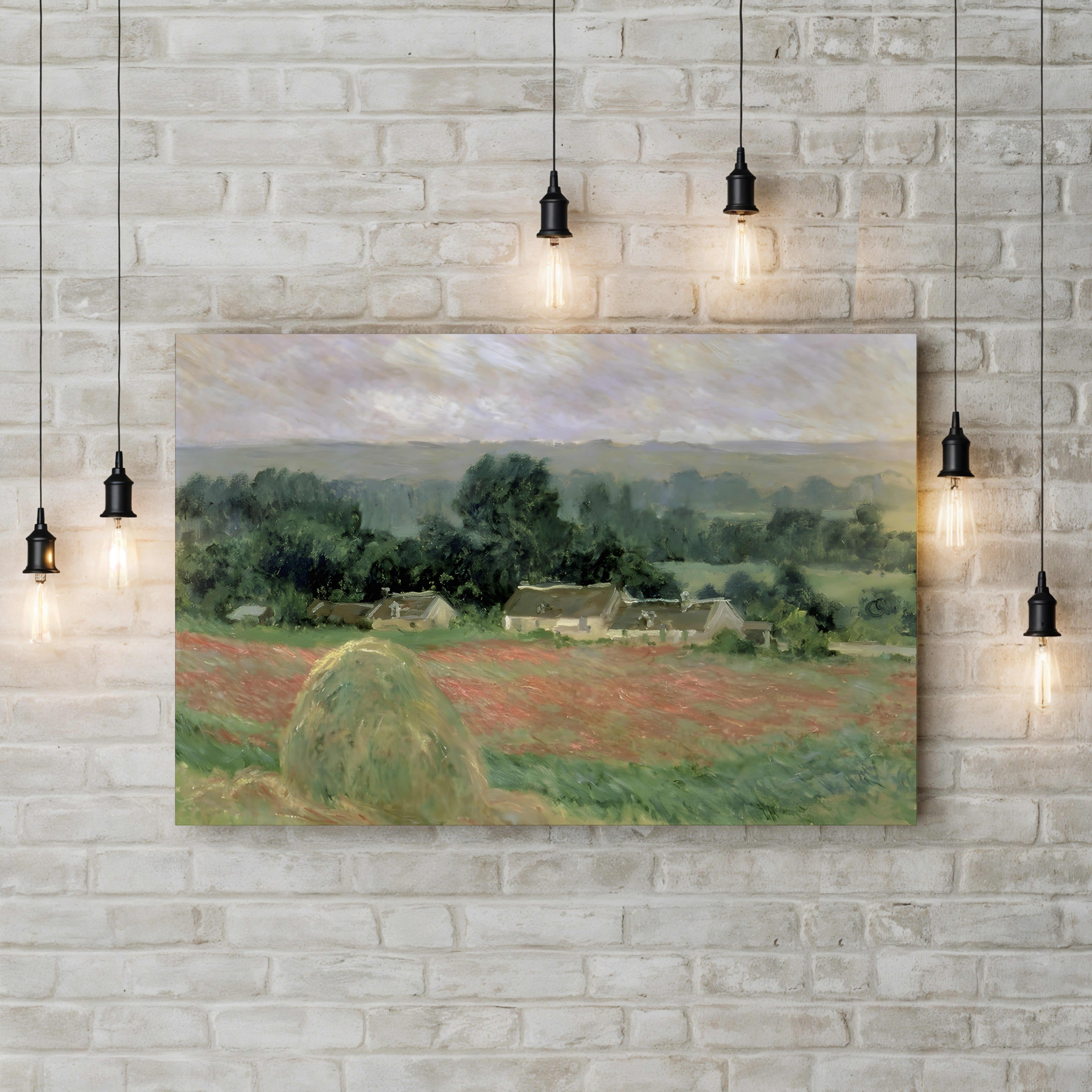 Haystack at Giverny, 1886 – Claude Monet Wall Art | Impressionist Meadow Canvas Print