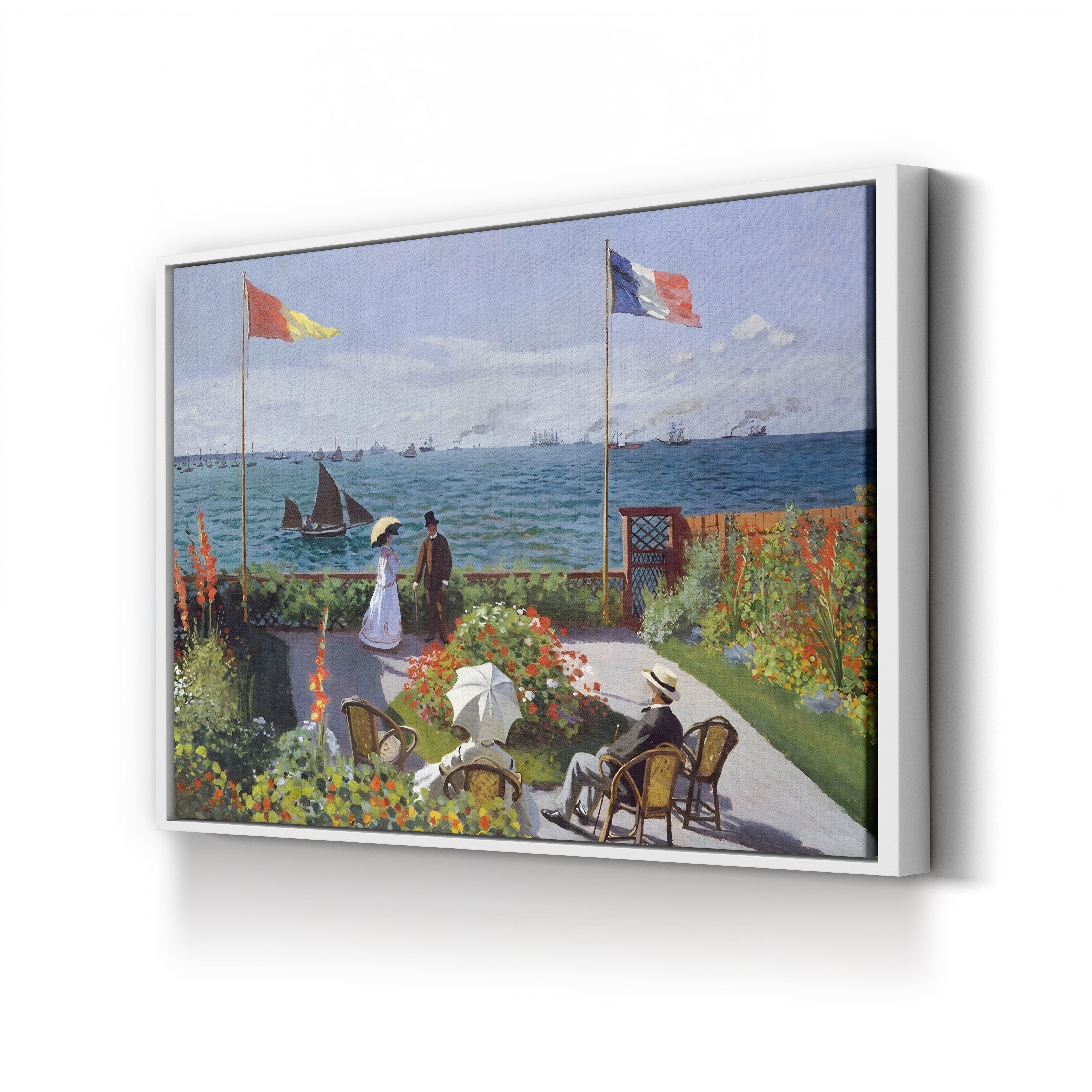 Garden at Sainte-Adresse – Claude Monet Wall Art | Impressionist Coastal Garden Canvas Print