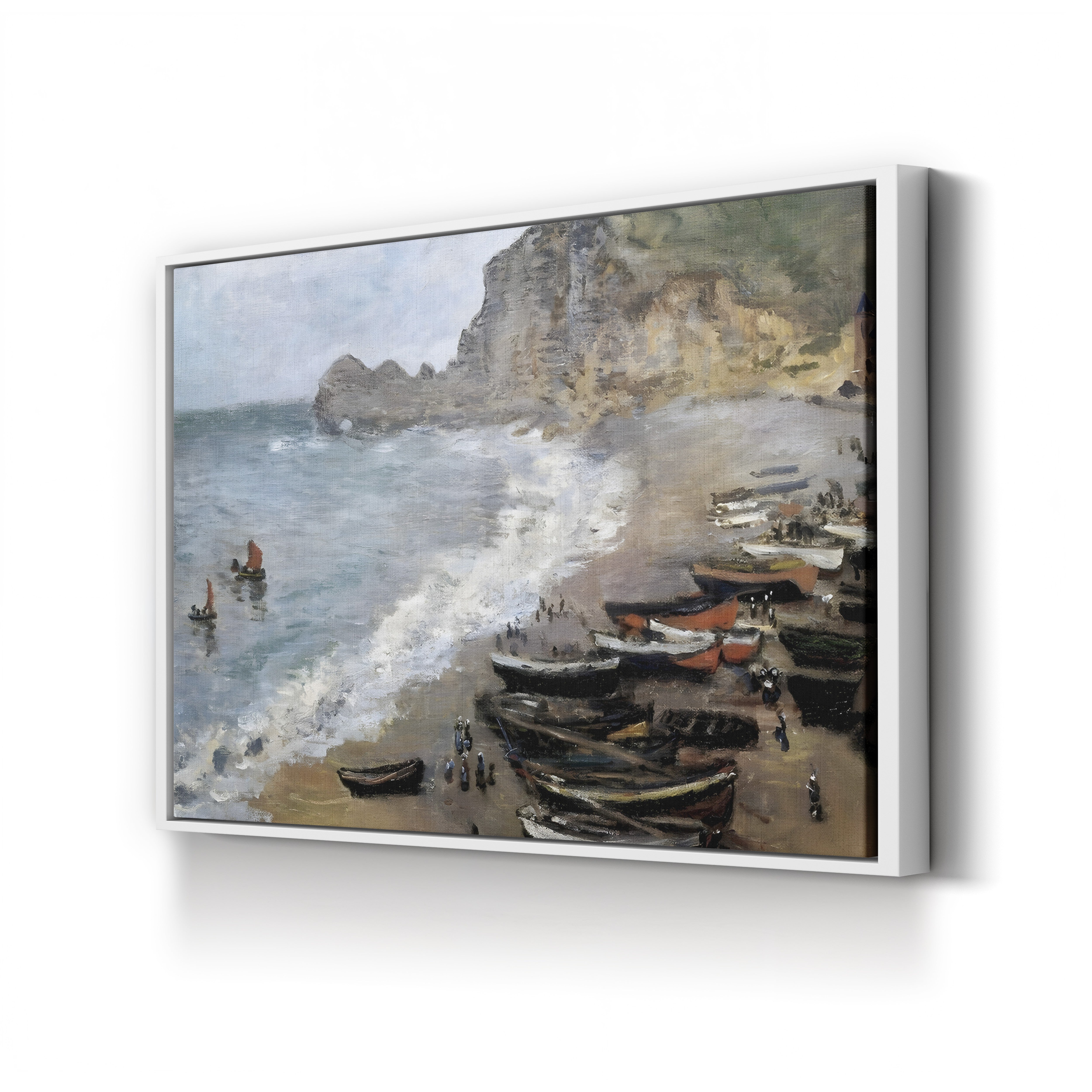 Étretat Beach and the Porte d'Amont – Claude Monet Wall Art | Impressionist Coastal Seascape Print