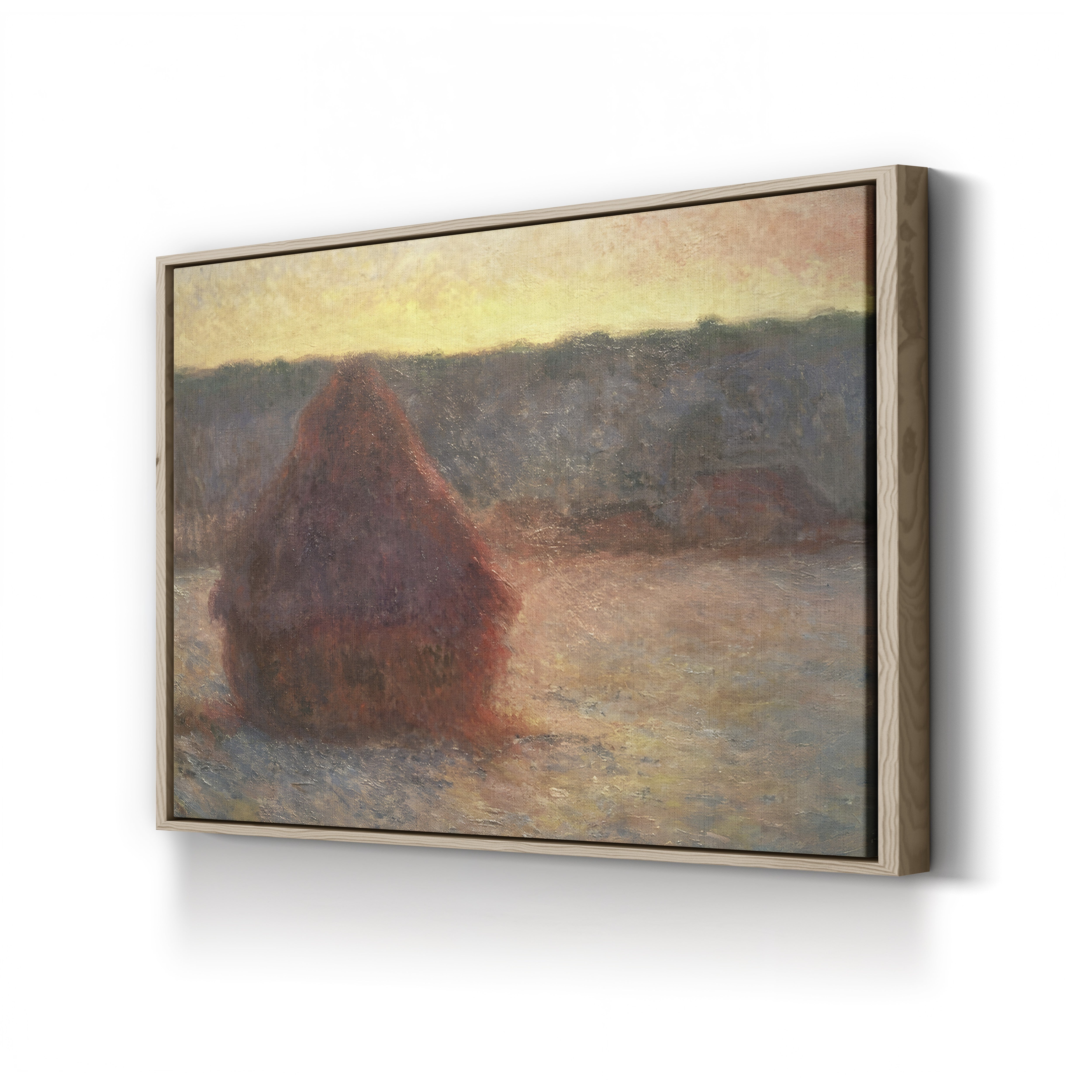 Haystacks at Sunset, Frosty Weather, 1891 – Claude Monet Wall Art | Impressionist Series Canvas Print